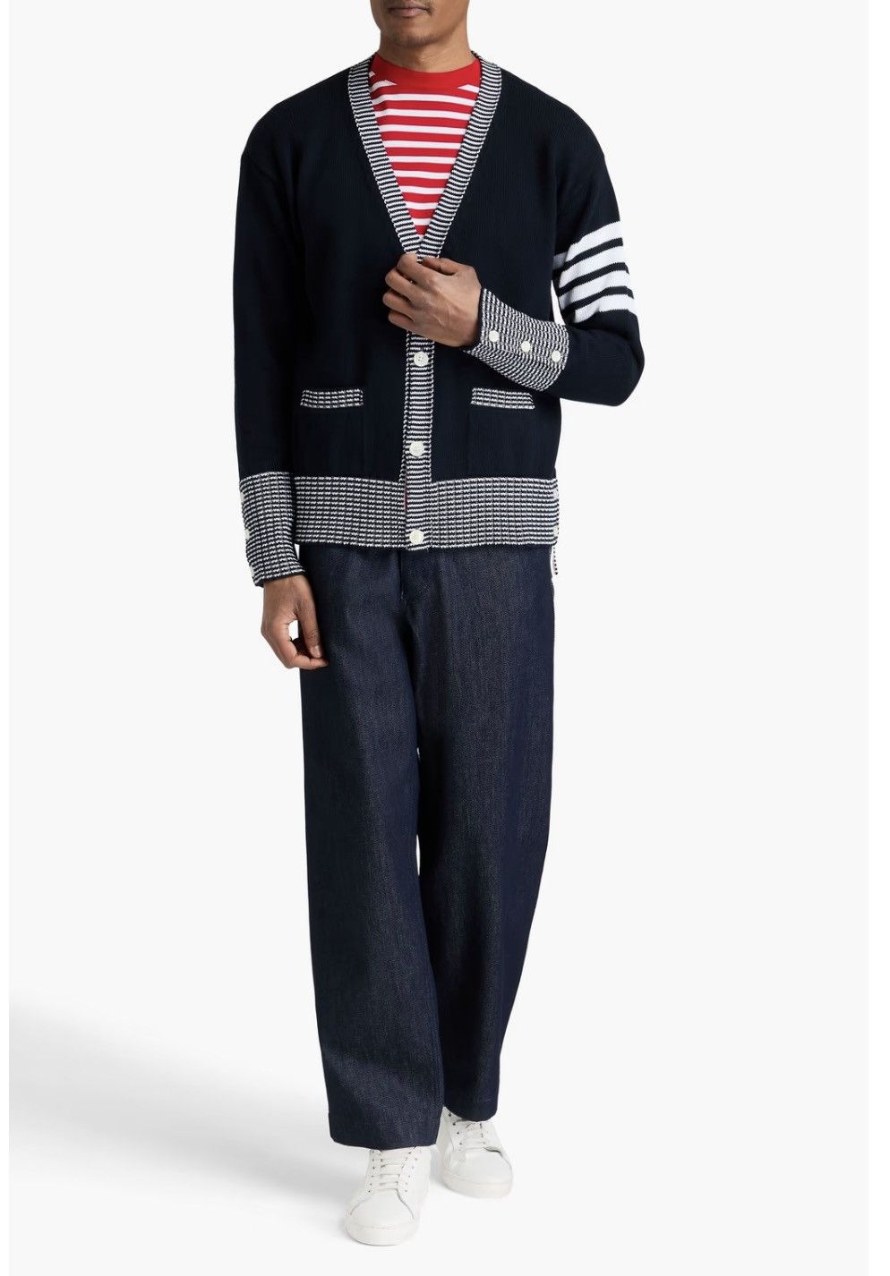 Thom Browne Thom Browne Men’s Hector Intarsia Cotton Cardigan Size US M / EU 48-50 / 2 - 4 Thumbnail