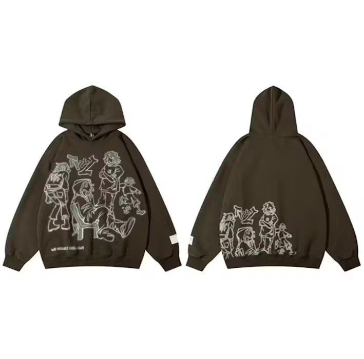 Japanese Brand Streetwear Brown Hoodie Size US XL / EU 56 / 4 - 2 Thumbnail
