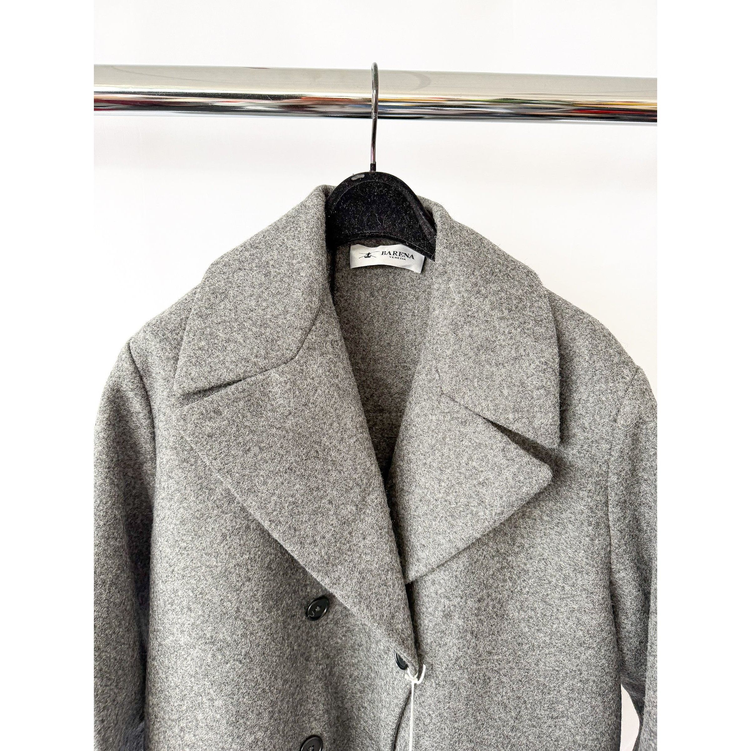 Barena Barena Grey Double Breasted Gazabin Granelo Coat Size US L / EU 52-54 / 3 - 3 Thumbnail
