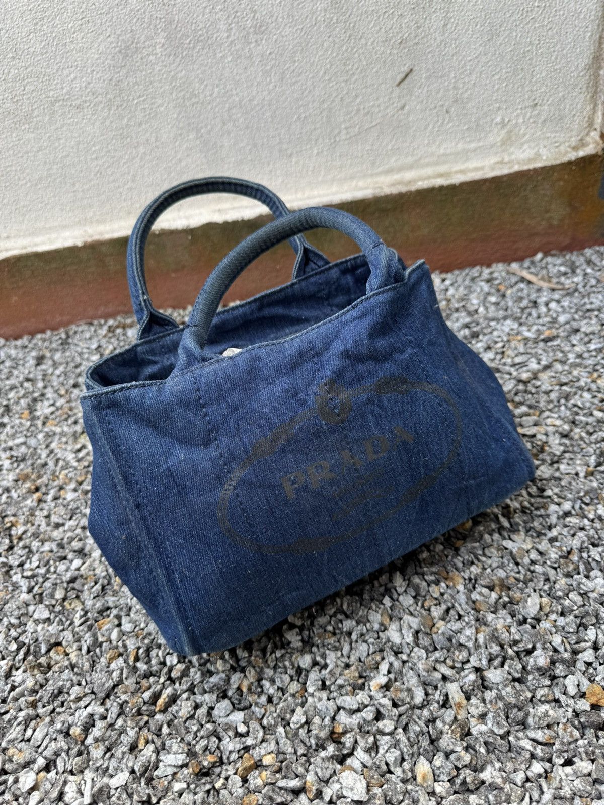Prada PRADA CANAPA DENIM SMALL TOTE BAG Size ONE SIZE - 3 Thumbnail
