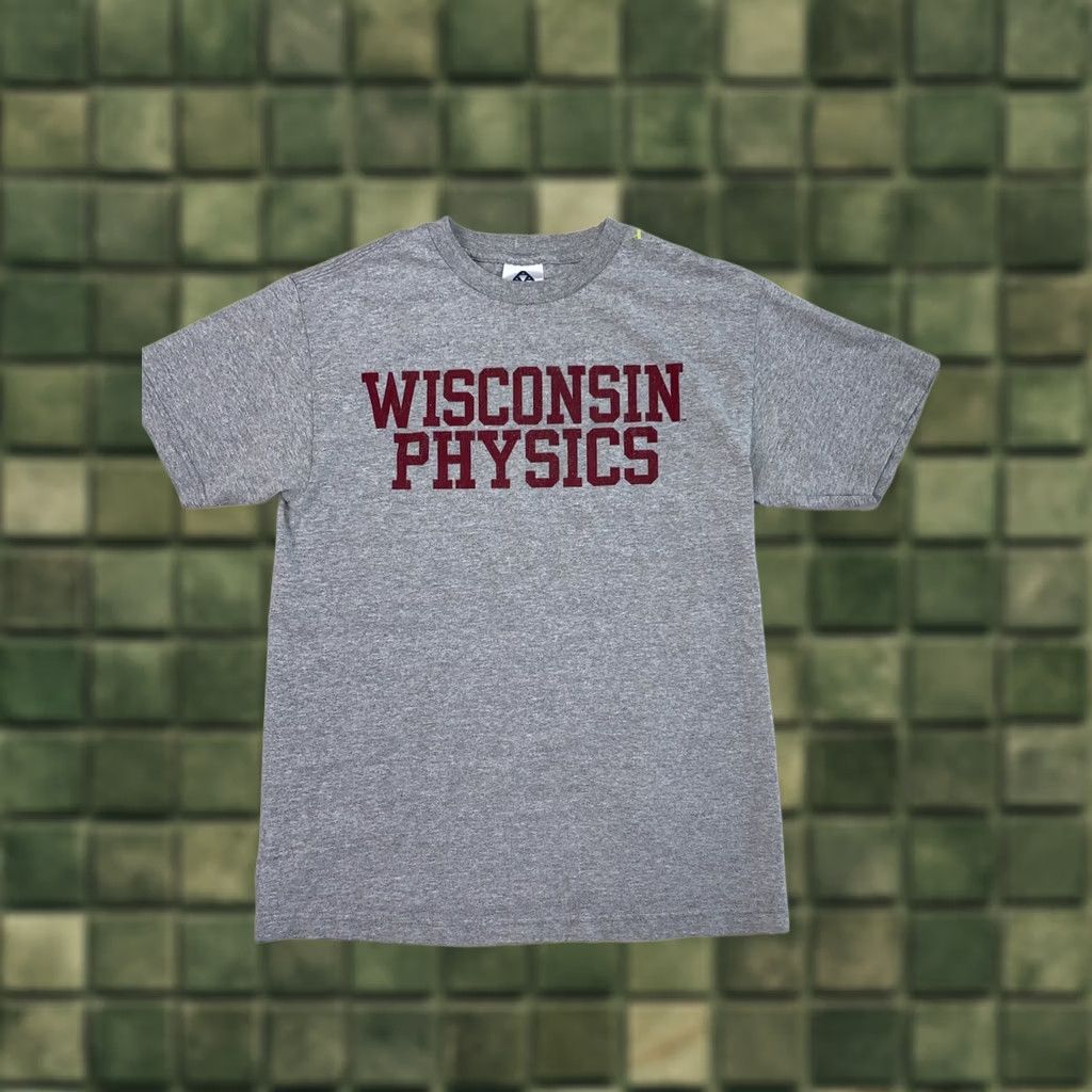 Etro VINTAGE 90s USA Wisconsin Physics College University Alstyle T-Shirt Mens Medium Gray Graphic Print Crew Neck Short Sleeve Size US M / EU 48-50 / 2 - 1 Thumbnail