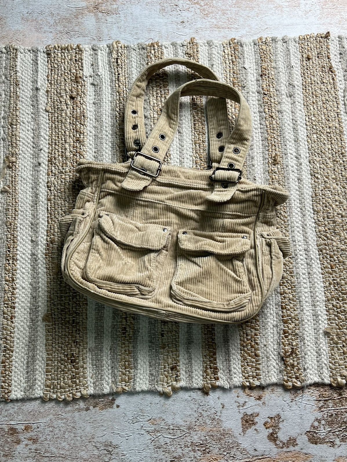 image of Avant Garde x Diesel Vintage Corduroy Multi Pocket Bag in Brown, Men's