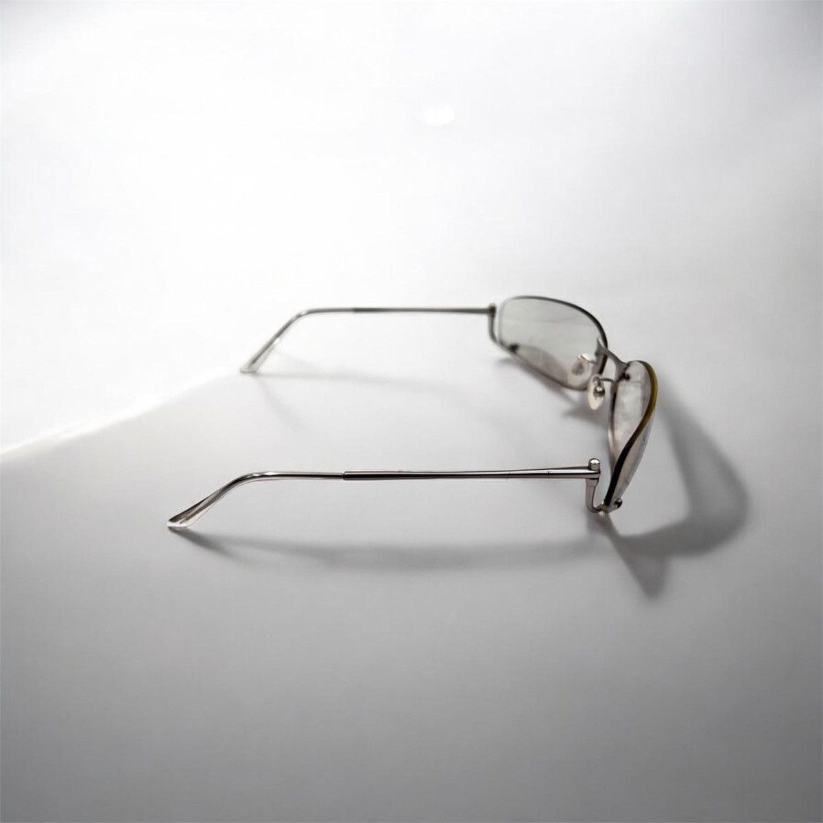 PRADA 00s Metallic Silver Sunglasses Halfrim Y2K Archive