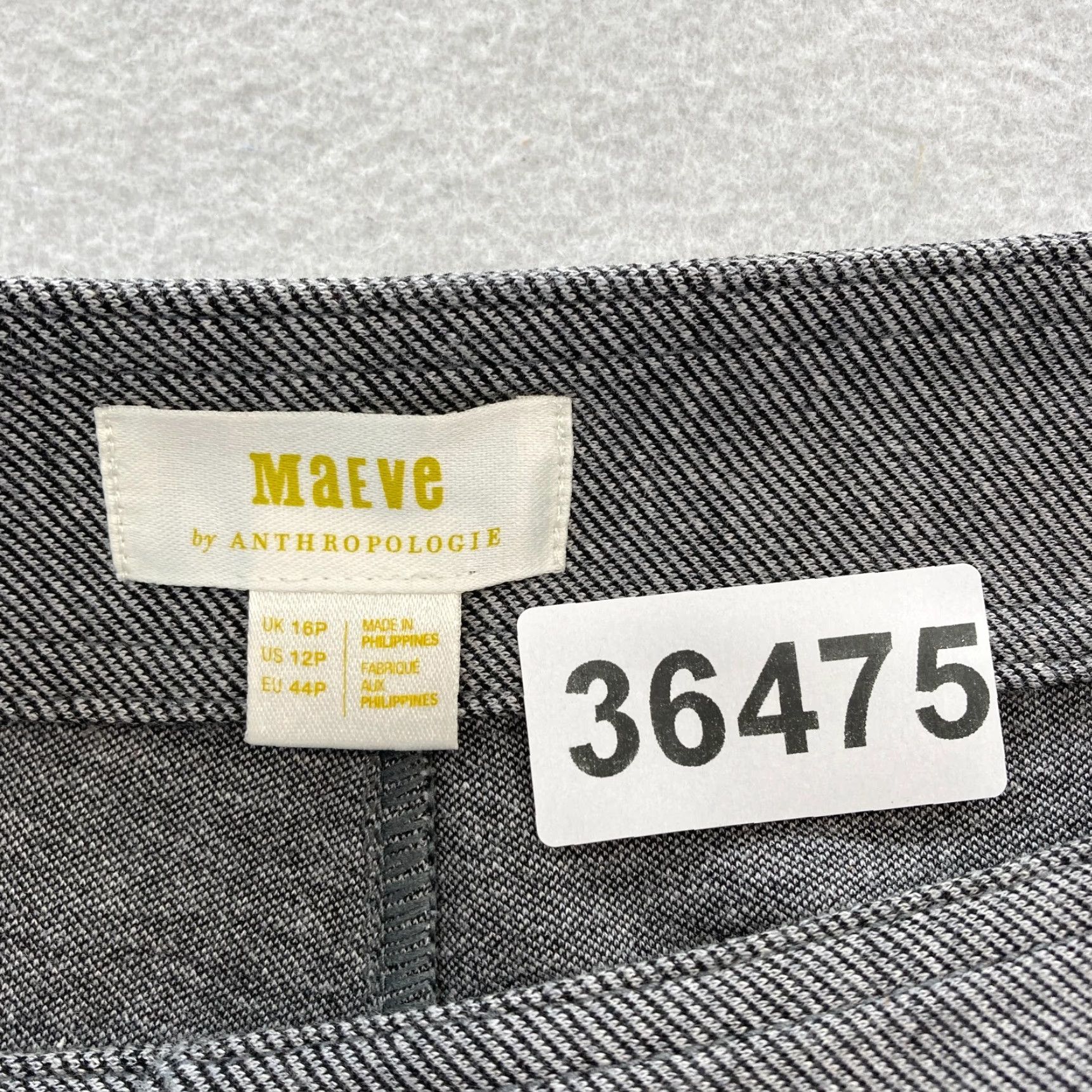Vintage Maeve Anthropologie Kick Boot Pants Women's 12P Petite Gray Stretch City Career Chino Boots Jeans Size 34" / US 12 / IT 48 - 5 Thumbnail