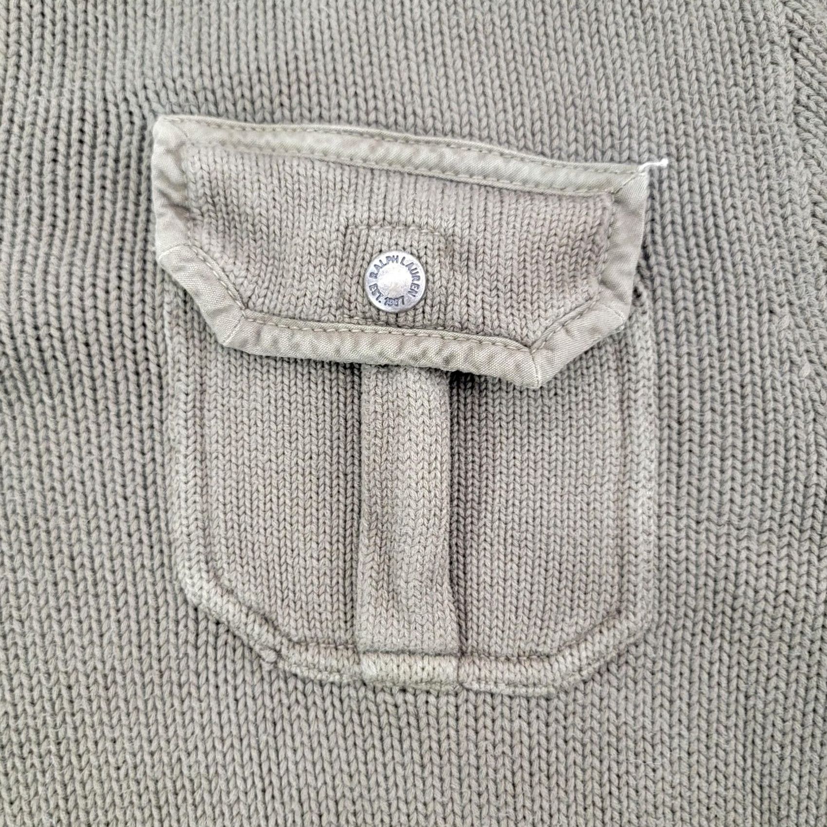 Polo Ralph Lauren Polo Ralph Lauren Sweater Mens L Green Mock Neck Henley Pullover Canvas Pocket Knitted Solid Casual Winter Long Sleeve Tight-Knit Cotton Size US L / EU 52-54 / 3 - 2 Thumbnail