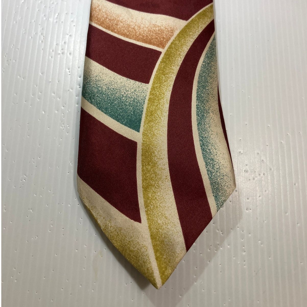 Other Vintage Abstract Retro 80’s 90’s Silk Wide Short Necktie 56” Size ONE SIZE - 7 Thumbnail