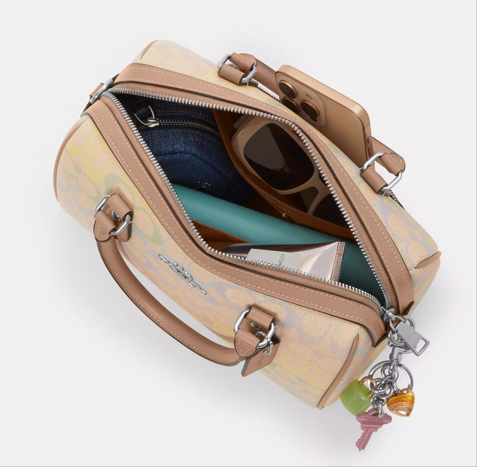 Coach Rowan Satchel Bag In Rainbow Signature Canvas CDA90 Size ONE SIZE - 14 Thumbnail
