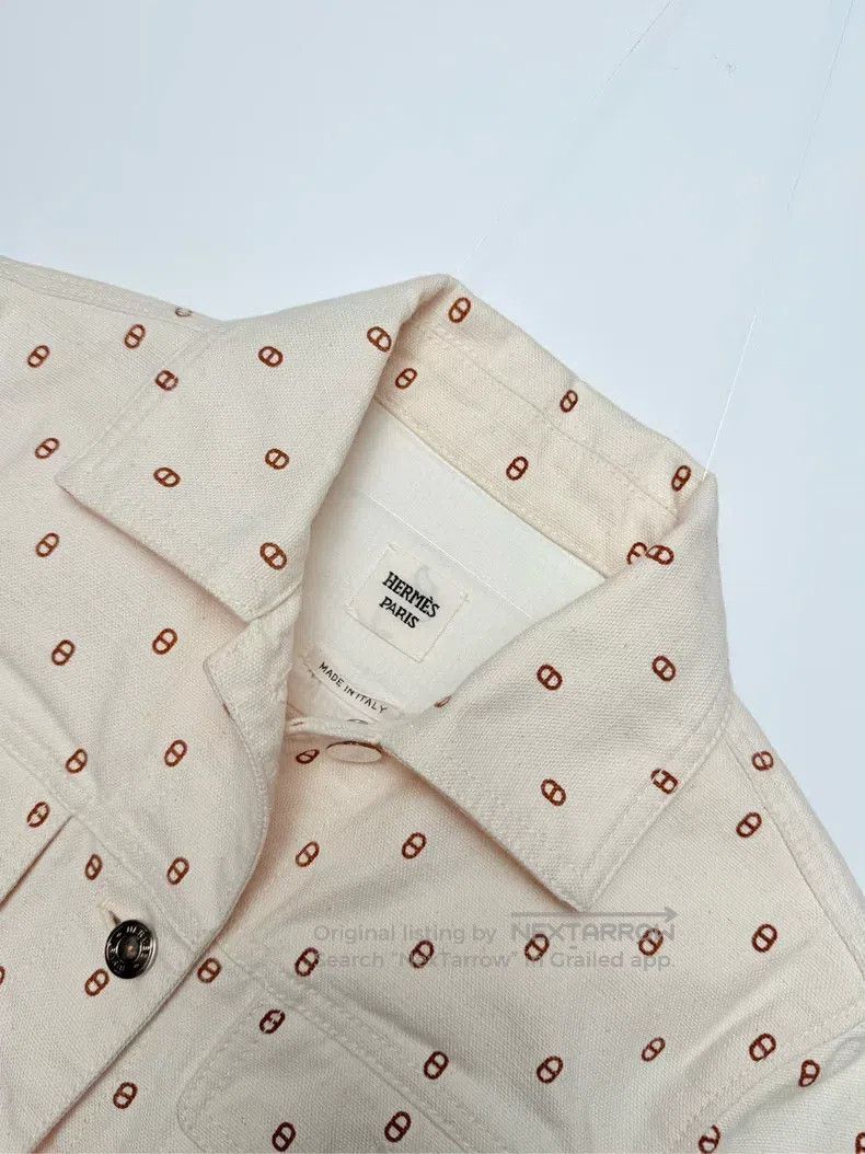 Hermes Hermes White pig nose denim jacket Size XXS / US 00 / IT 34 - 4 Thumbnail