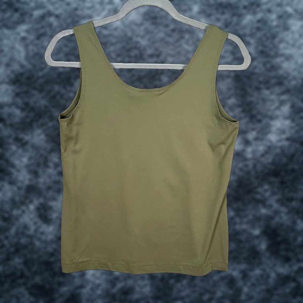 Vintage Chicos Tank Top Womens Size 1 Nylon Spandex Olive Green Sleeveless Stretch Shirt Casual Small Size XS / US 0-2 / IT 36-38 - 1 Thumbnail