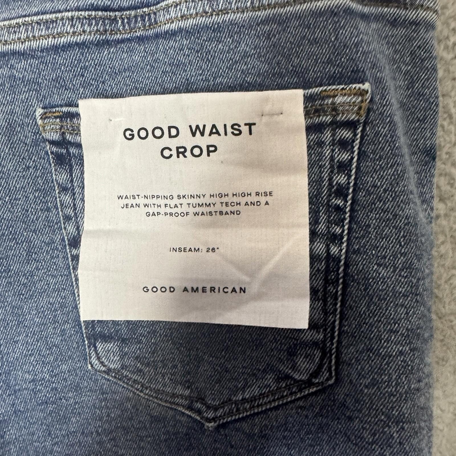 Other GOOD AMERICAN NWT Size 15 Good Waist Crop Denim Jean in Blue Size 32" / US 10 / IT 46 - 6 Thumbnail