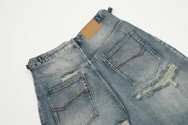 VIBE American street loose casual wide-leg ripped denim shorts Size US 32 / EU 48 - 5 Thumbnail