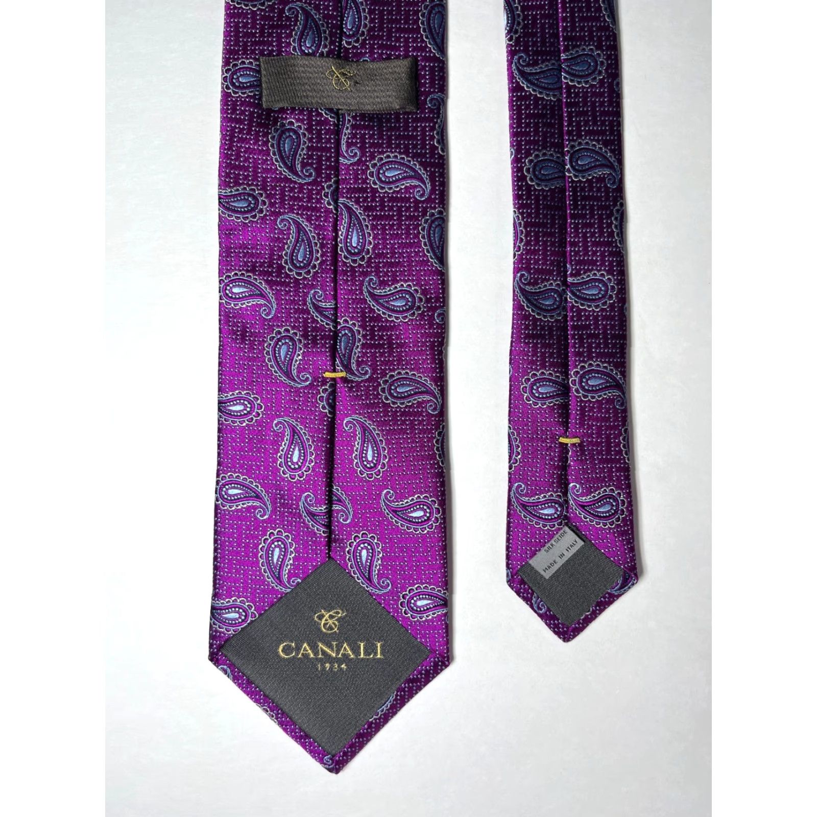 Canali VINTAGE Canali Paisley Silk Tie Pink Made in Italy Mens Shirt? Size ONE SIZE - 6 Thumbnail