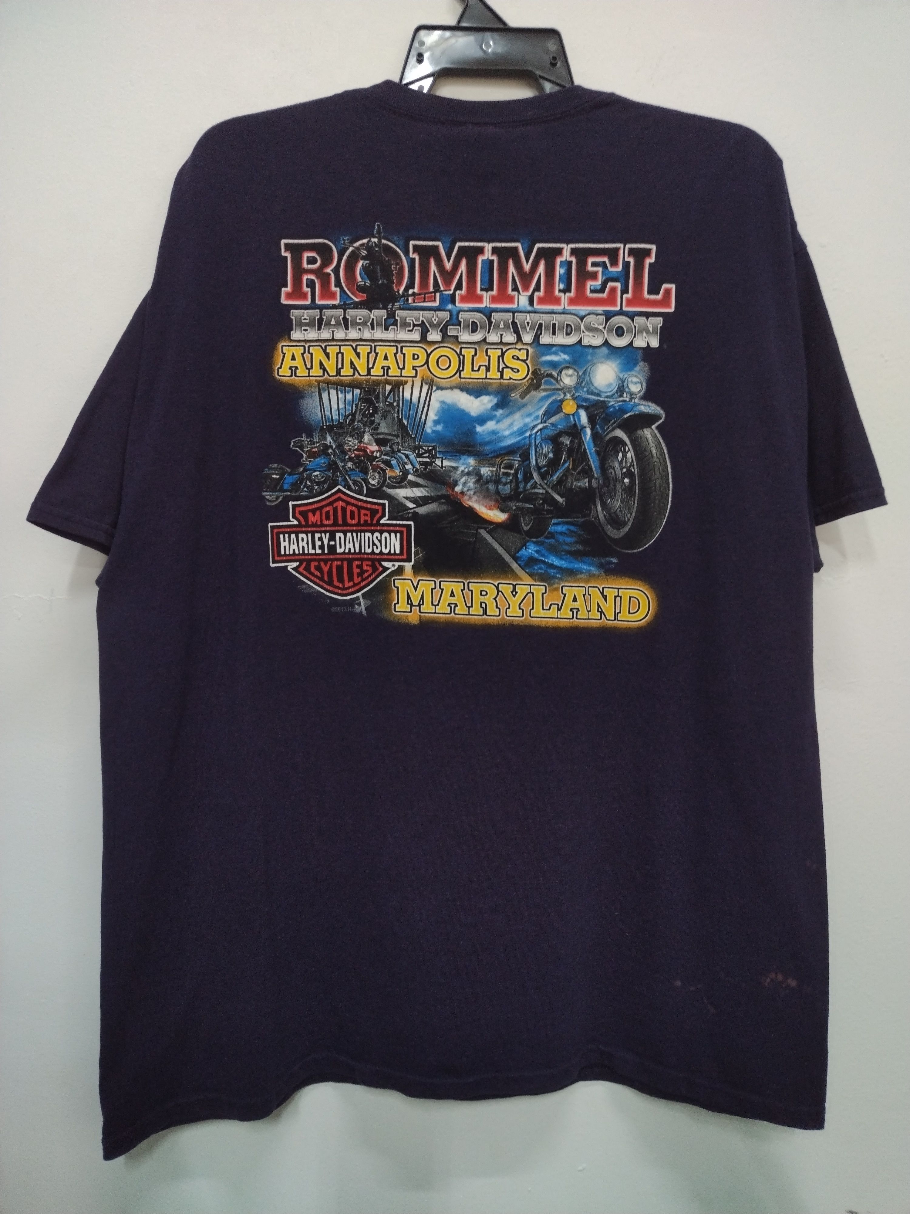 Harley Davidson × Vintage 2013 Harley Davidson style 3D HD eagle ROMMEL MARYLAND Size US XL / EU 56 / 4 - 1 Thumbnail