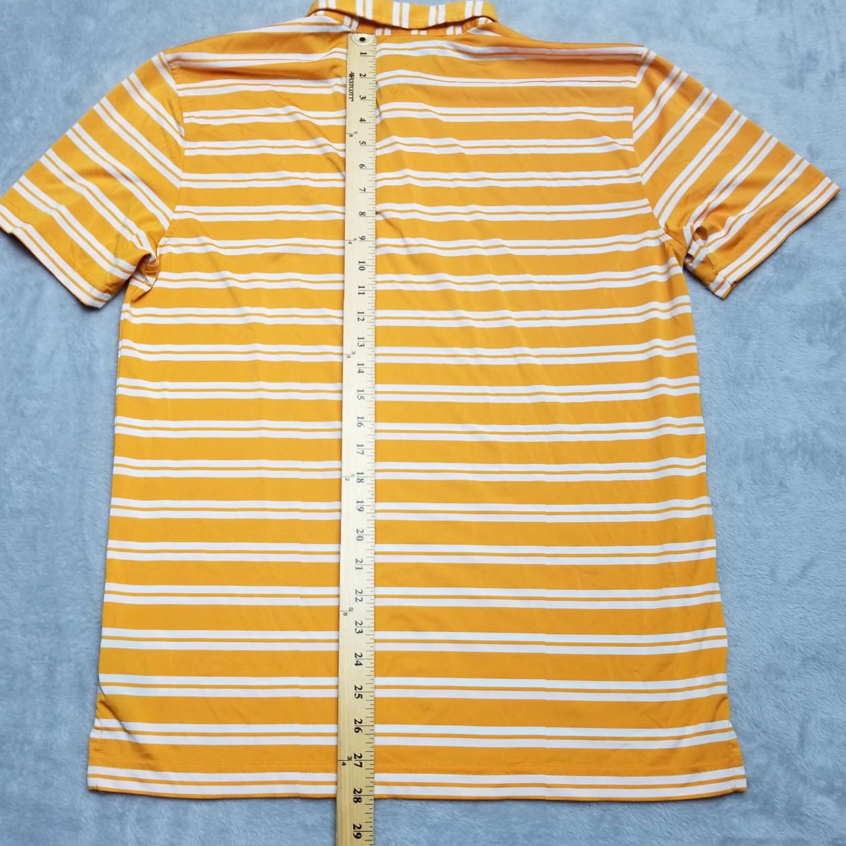 Tommy Hilfiger VINTAGE Tommy Hilfiger Shirt Mens Large Orange Striped Polo Short Sleeve 100% Polyester Size US L / EU 52-54 / 3 - 6 Thumbnail