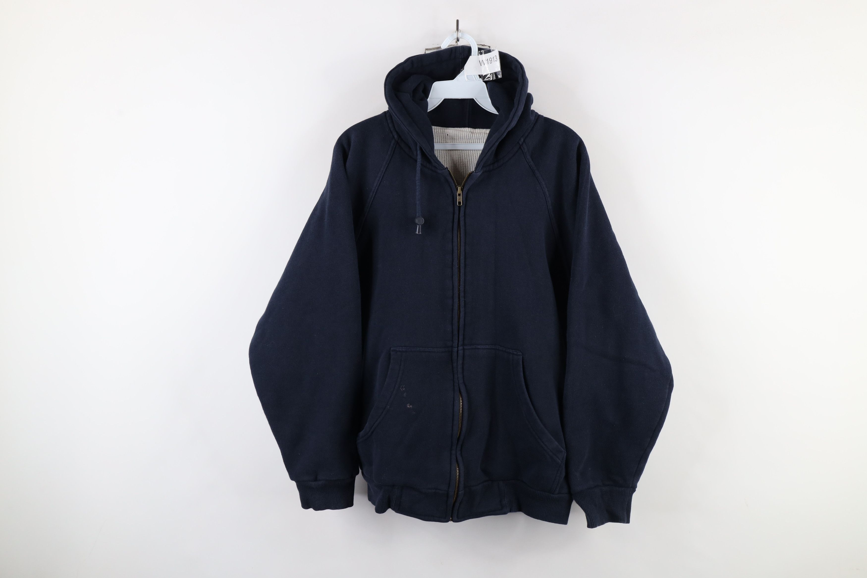 Vintage Vintage 90s Streetwear Blank Double Wall Full Zip Hoodie Size US M / EU 48-50 / 2 - 1 Thumbnail
