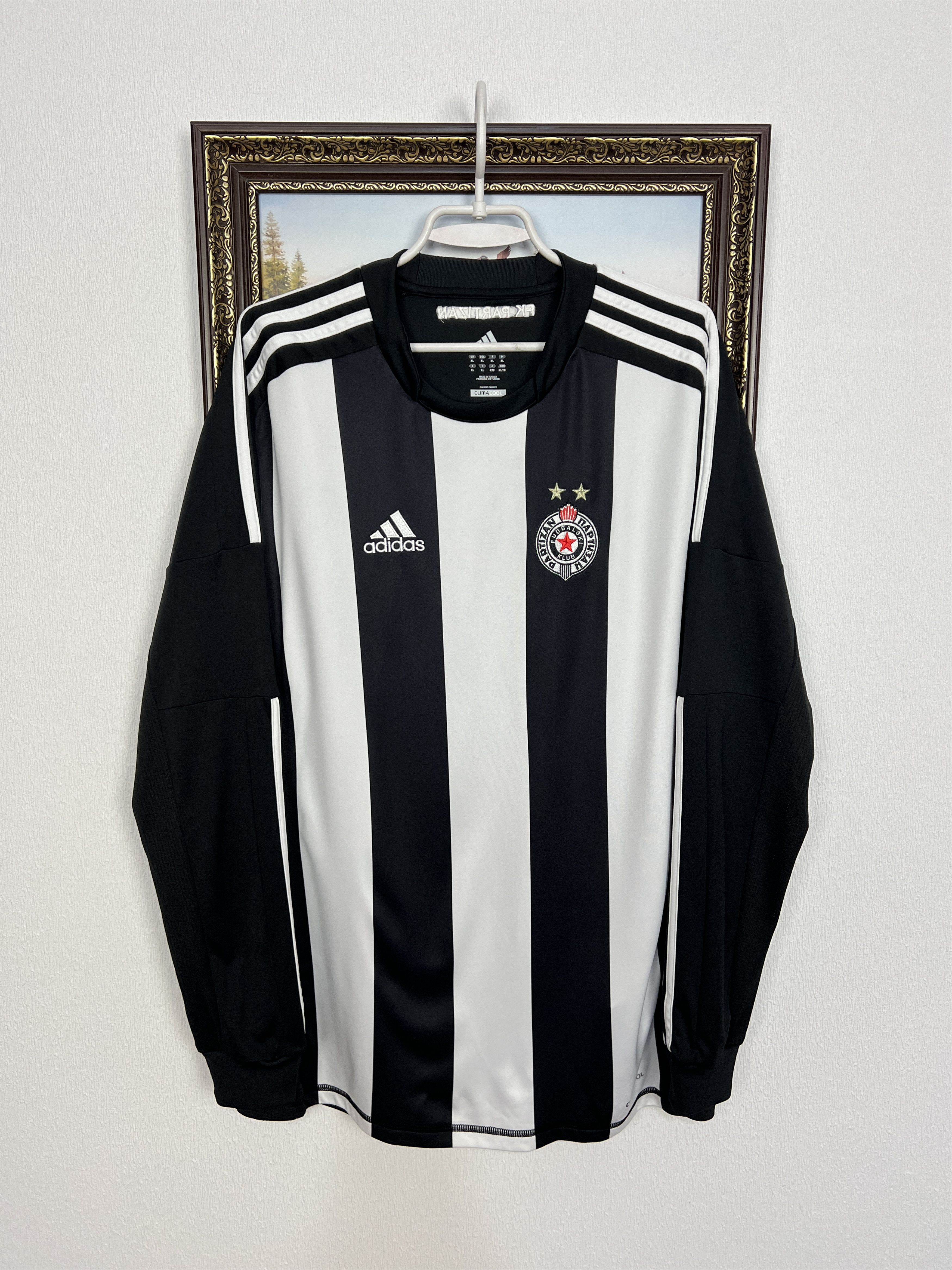 Adidas Partizan Belgrade football shirt Soccer Long Sleeve Jersey Size US XL / EU 56 / 4 - 1 Thumbnail