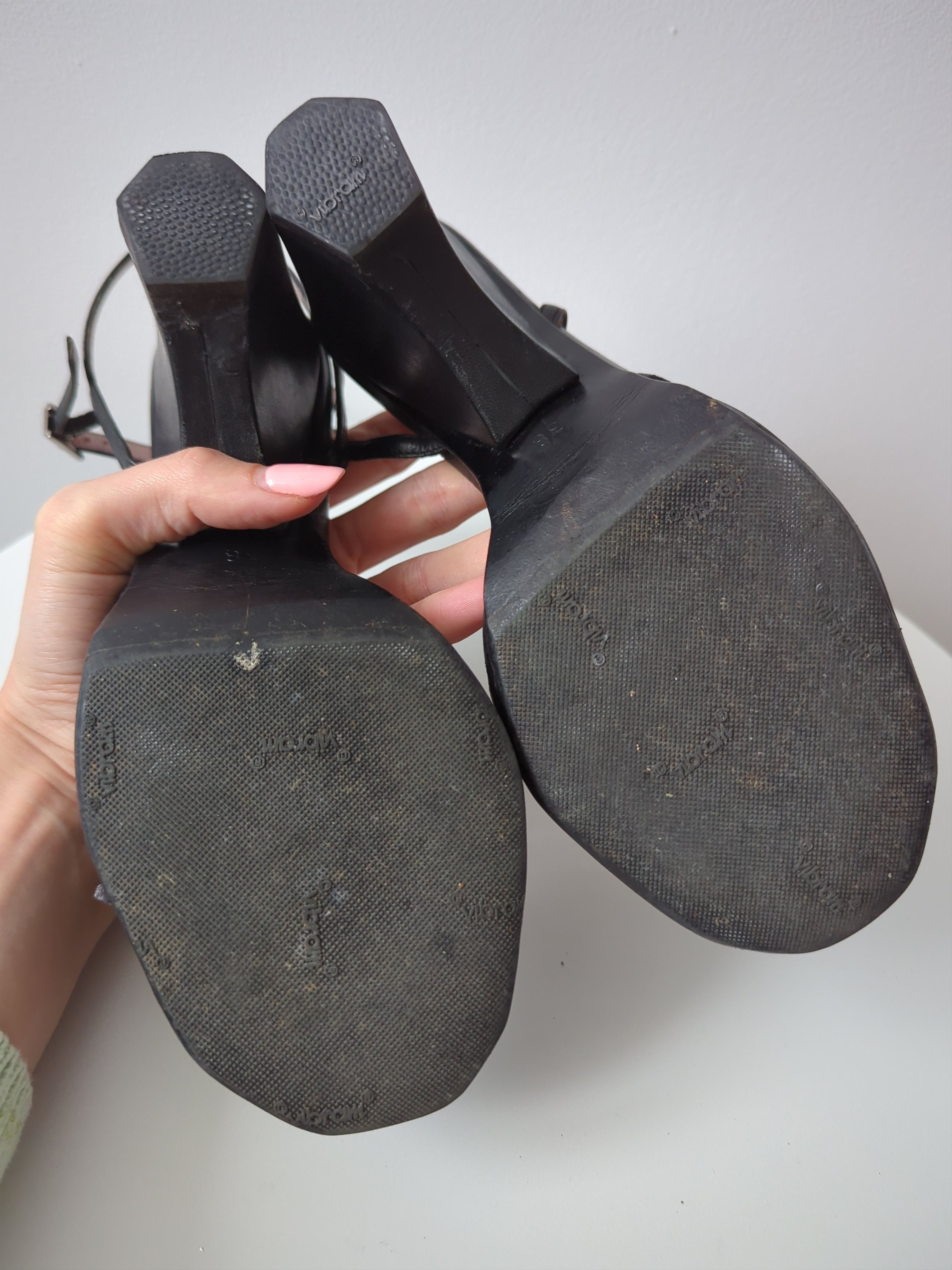 Sonia Rykiel Sonia Rykiel 90s vintage Embellished Wedge Sandals Black Size US 7 / IT 37 - 13 Thumbnail