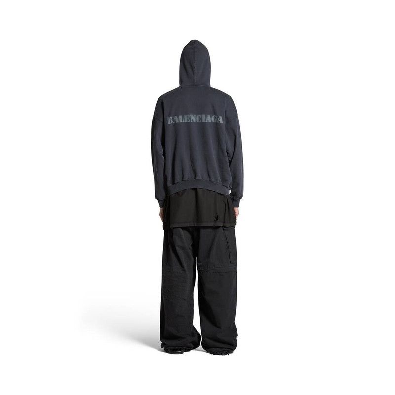 Balenciaga o1bcso1str0226 Stencil Type Hoodie Medium Fit In Black Size US M / EU 48-50 / 2 - 4 Thumbnail