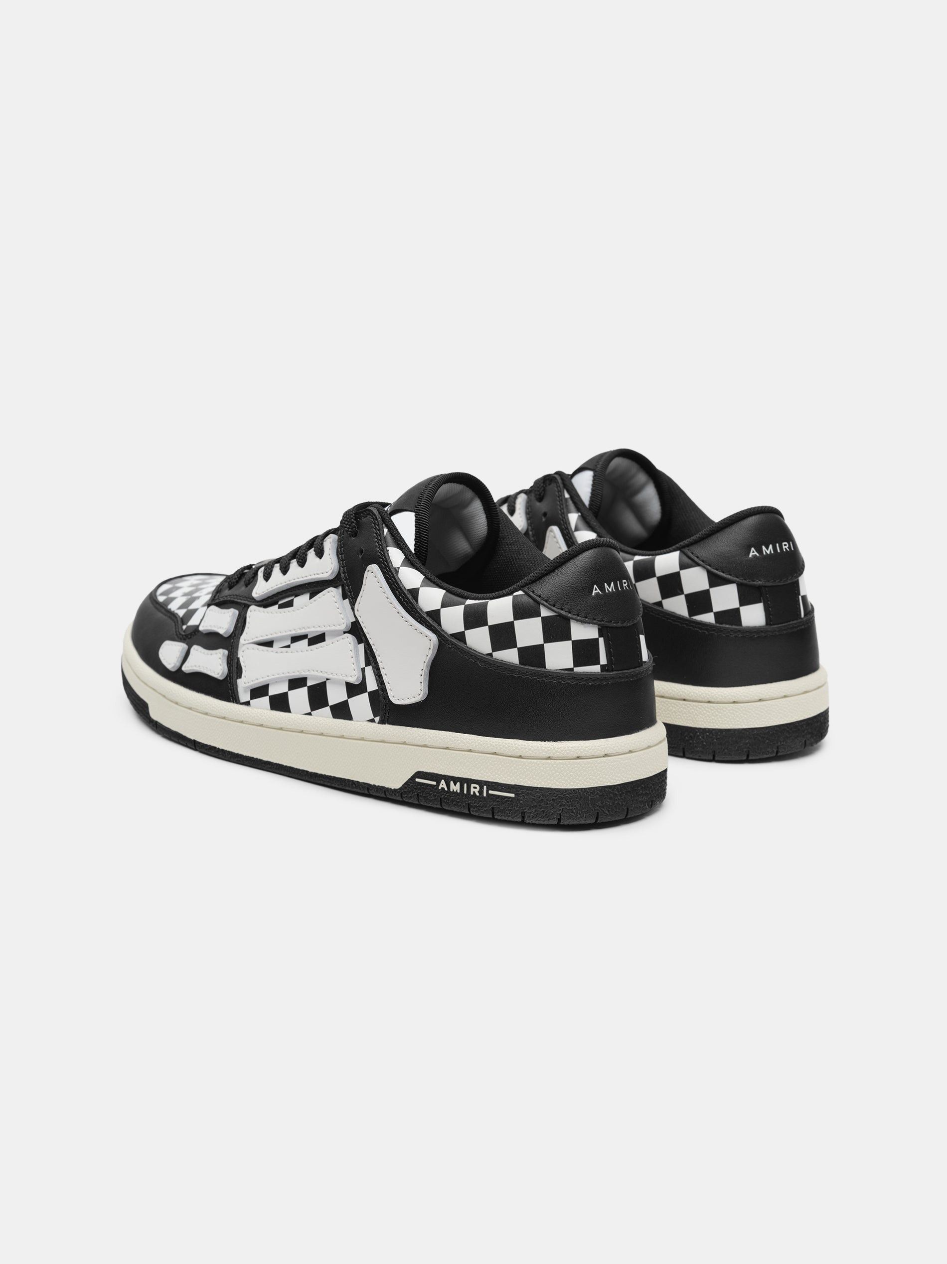 Amiri o1s1wg110625 Checkered Skelton Low-Top Sneakers Black/White Size US 9 / EU 42 - 4 Thumbnail