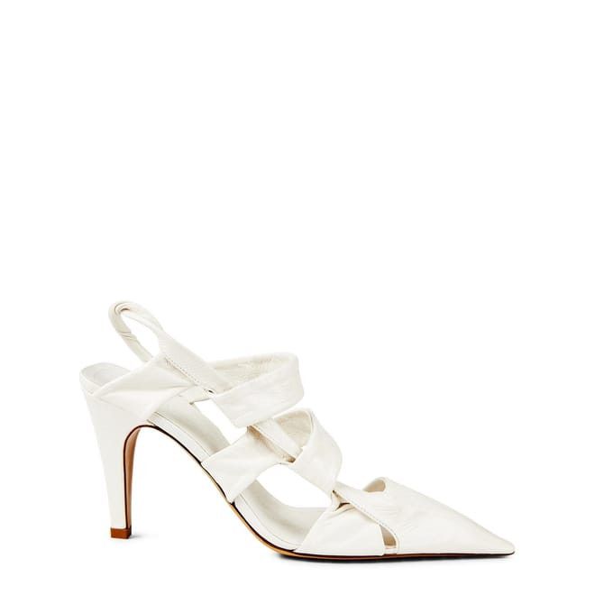 Bottega Veneta Bottega Veneta Point Slingbacks Stiletto Pumps in White Size US 7.5 / IT 37.5 - 1 Thumbnail