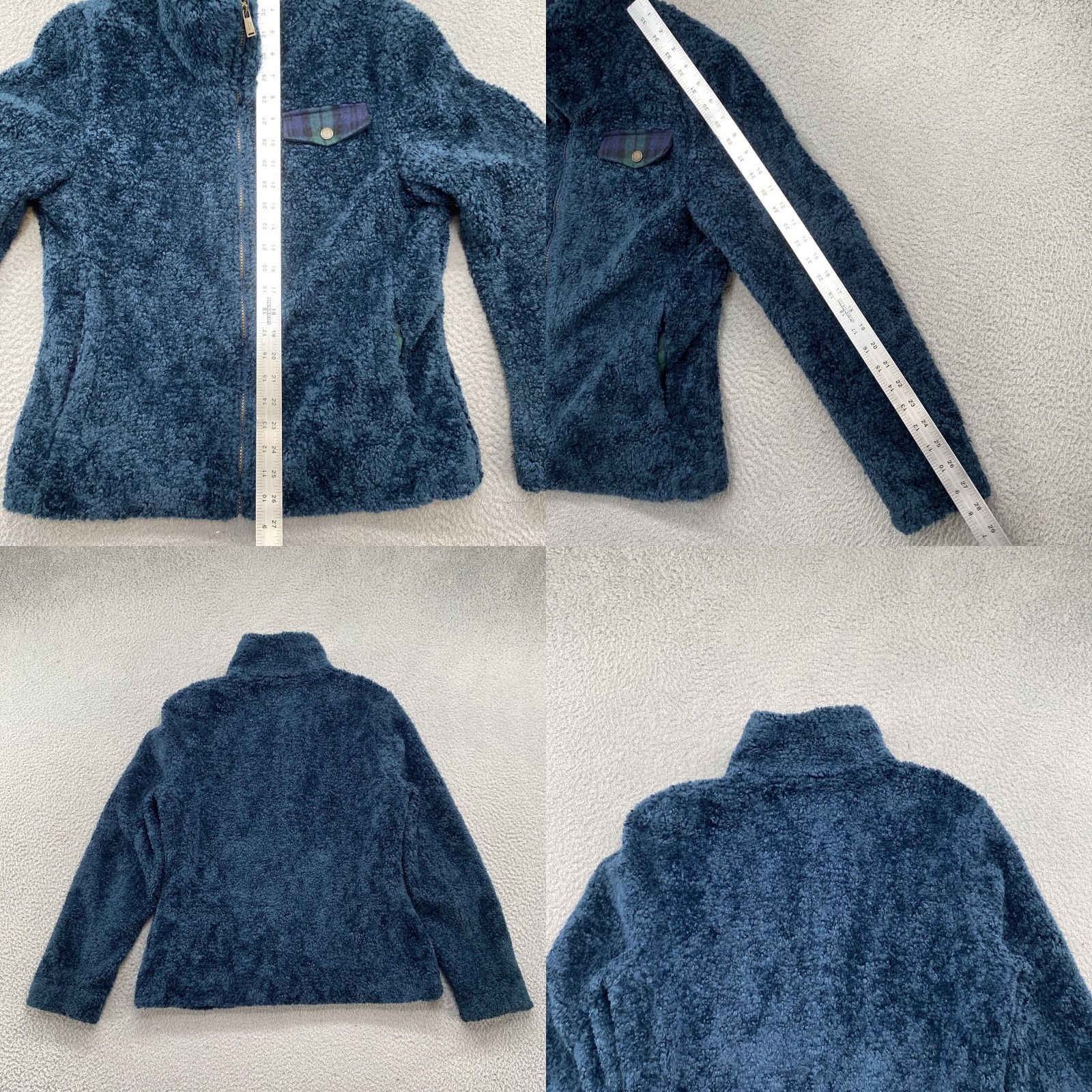 Pendleton Pendleton Sherpa Full Zip Fleece Deep Pile Jacket Plaid Blue Small Womens Size S / US 4 / IT 40 - 8 Thumbnail