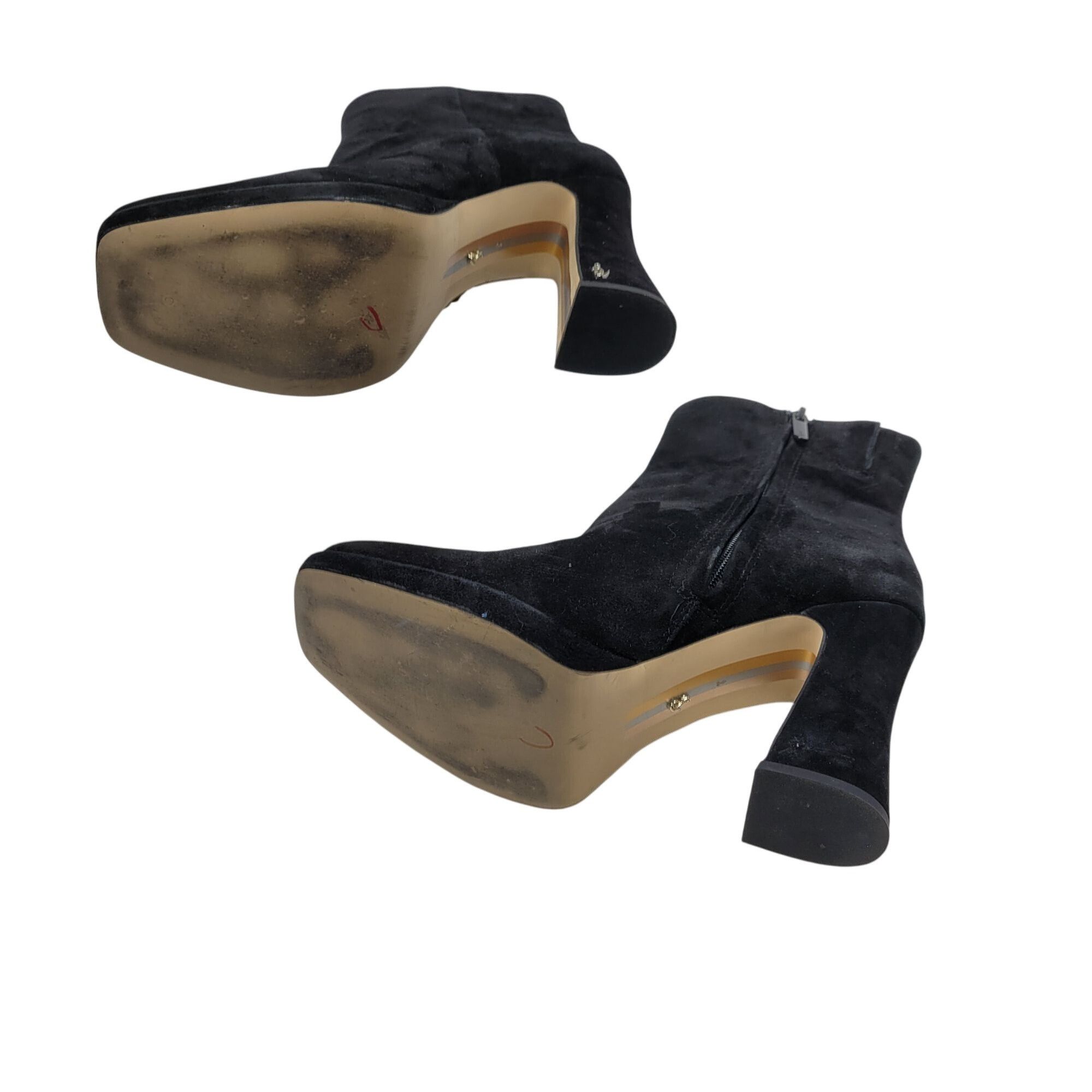 Designer Sam Edelman Jaye Black Suede Leather High Heel Womens Ankle Size US 8 / IT 38 - 8 Thumbnail