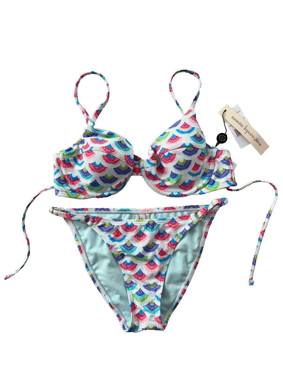 Nanette Lepore Nanette Lepore Printed Crochet Molded Cup Bikini Set ( 4 ) Size S / US 4 / IT 40 - 1 Thumbnail