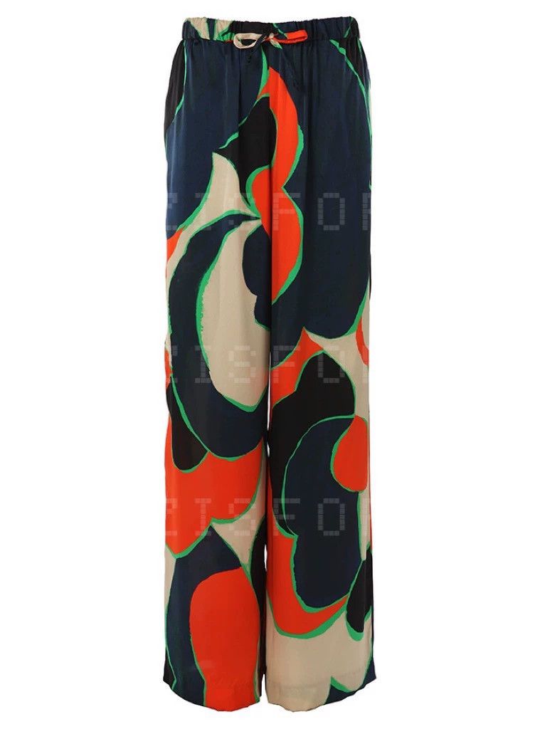 Dries Van Noten Dries Van Noten size:38 Silk pattern printed wide-leg pant Size 37" - 1 Thumbnail