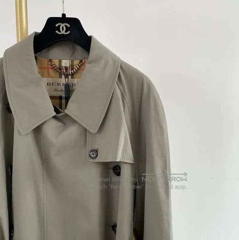 Burberry Burberry Green Cotton Waist Tie Trench Coat. Size XL / US 12-14 / IT 48-50 - 2 Thumbnail