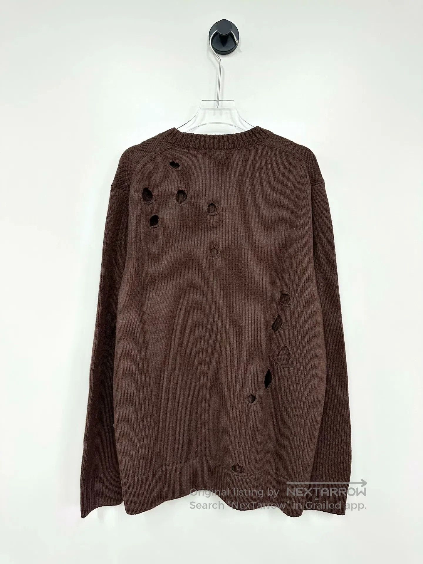 Burberry Burberry Brown Embroidered Logo Hole Knit Sweater| Size US M / EU 48-50 / 2 - 2 Thumbnail