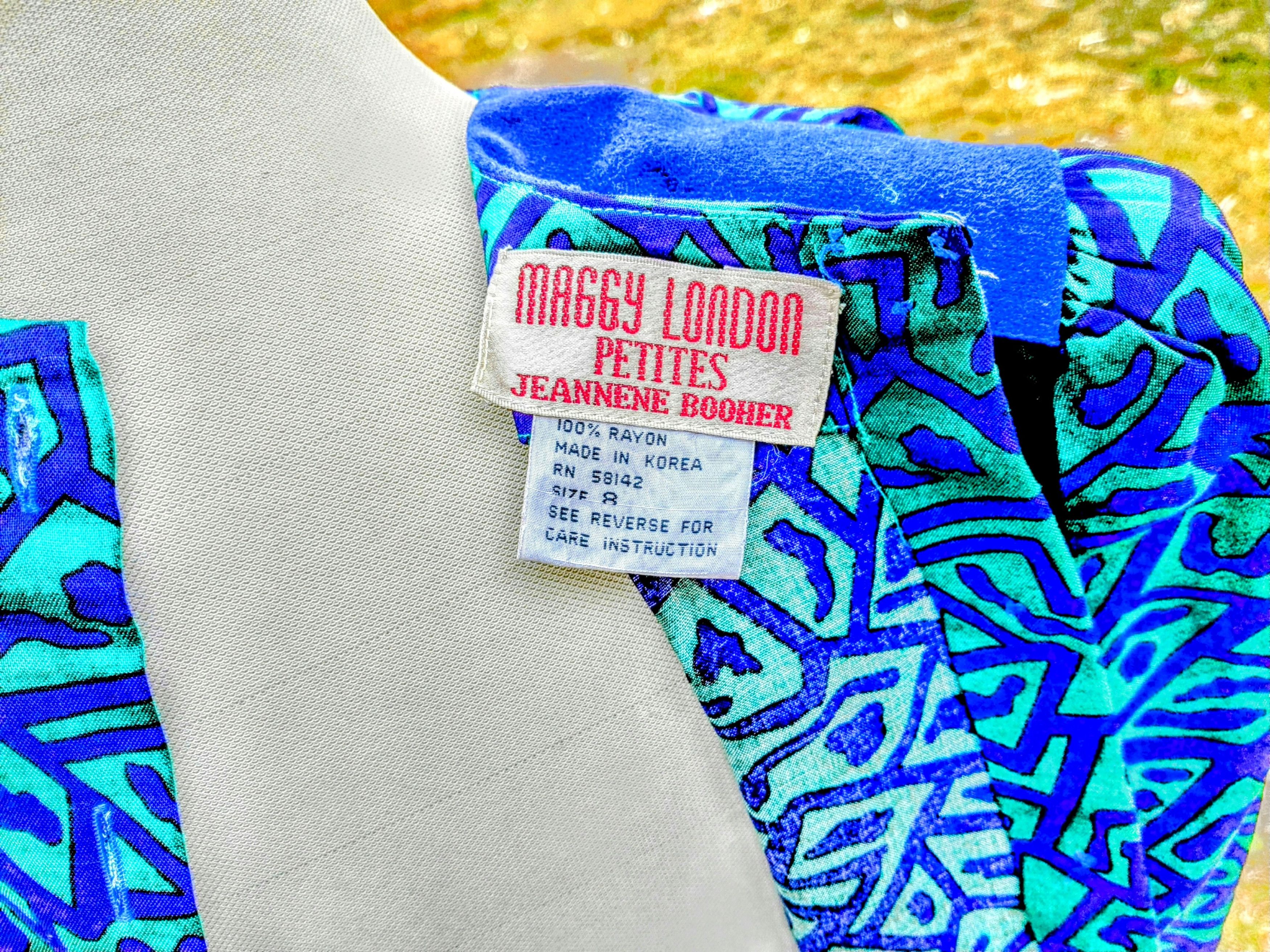 Vintage VTG Maggy London Jeannene Booher Retro 1980s Midi Dress Size S / US 4 / IT 40 - 5 Thumbnail