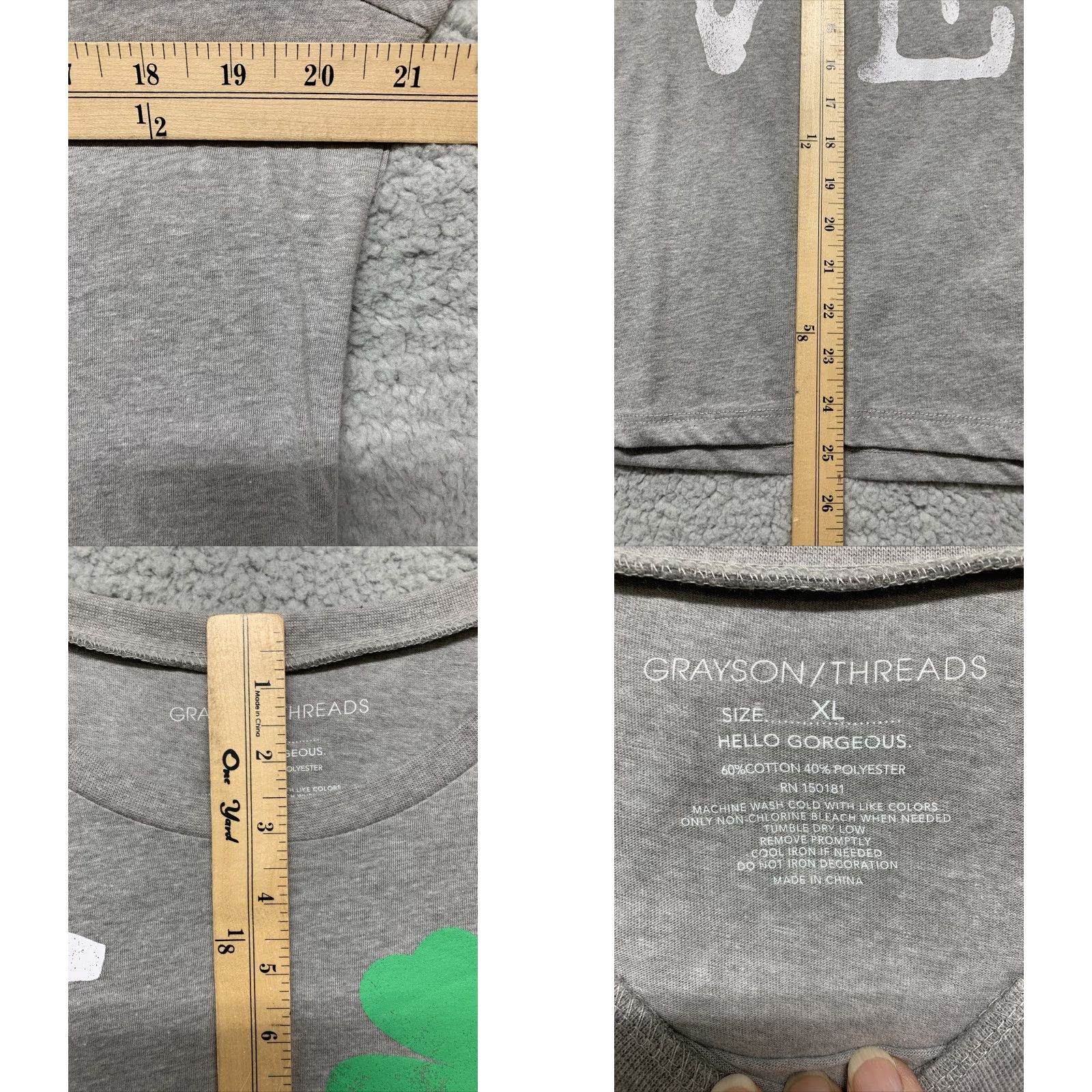 Vintage Grayson Threads T-Shirt Women’s XL Gray Irish Love Four Leaf Clover Shirt Womens XL Grayson Threads Size XL / US 12-14 / IT 48-50 - 8 Thumbnail