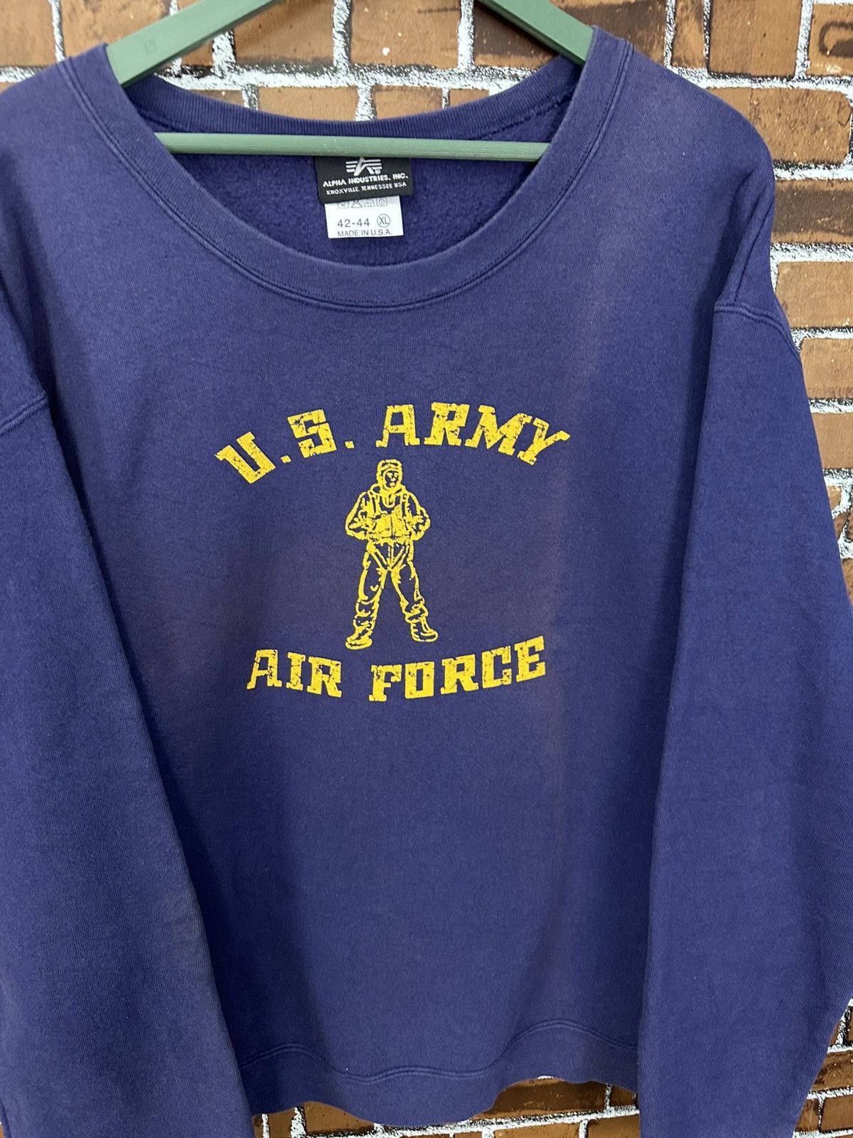Alpha Industries Vtg Alpha Industries US Army Airforce Faded Sweatshirt Z400 Size US XL / EU 56 / 4 - 3 Thumbnail