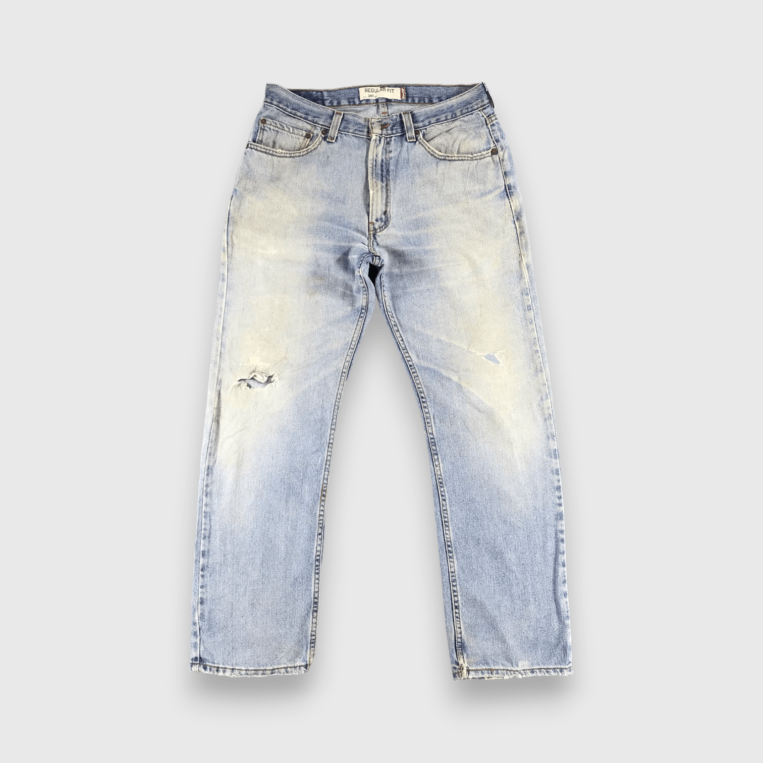 Levi's Vintage Light Wash Distress Levis 505 Jeans-J1212 Size US 33 - 1 Thumbnail