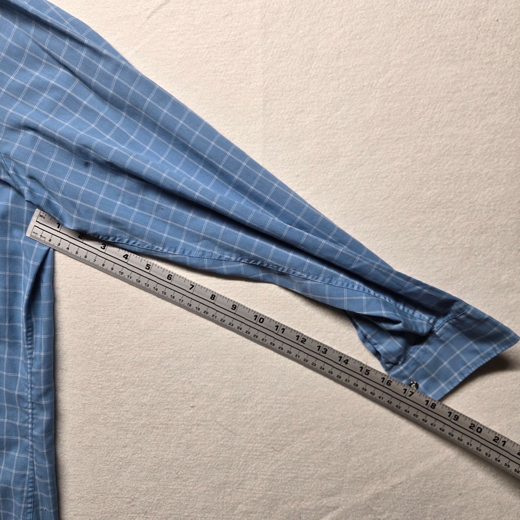 Vintage Carl Michaels Shirt Button-Up Long Sleeve Blue Plaid Polyester Blend Men's XL Size US XL / EU 56 / 4 - 5 Thumbnail