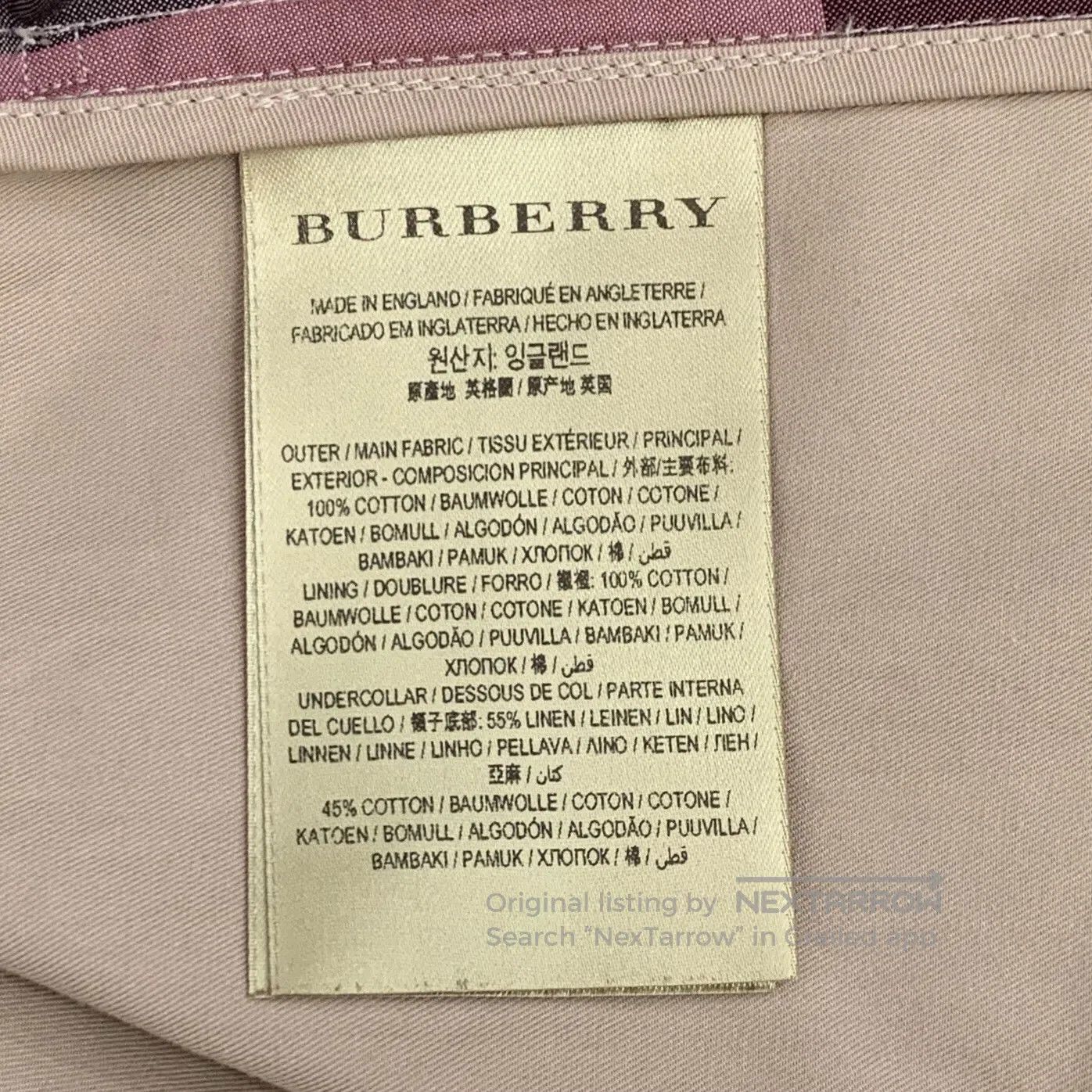 Burberry Burberry Nude Pink Cotton Lapel Double Breasted Long Sleev Size S / US 4 / IT 40 - 6 Thumbnail