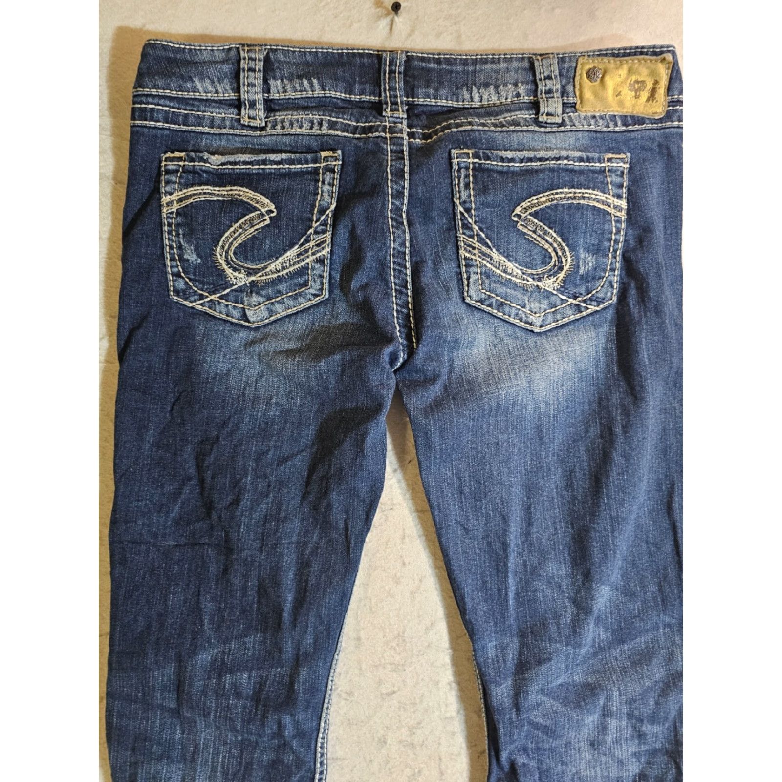Silver Jeans Co. Silver Jeans Twisted Bootcut Mid Rise Blue Denim Stretch Women's Size 31x33 Medium Wash Jeans Size 24" / US 00 / IT 34 - 5 Thumbnail