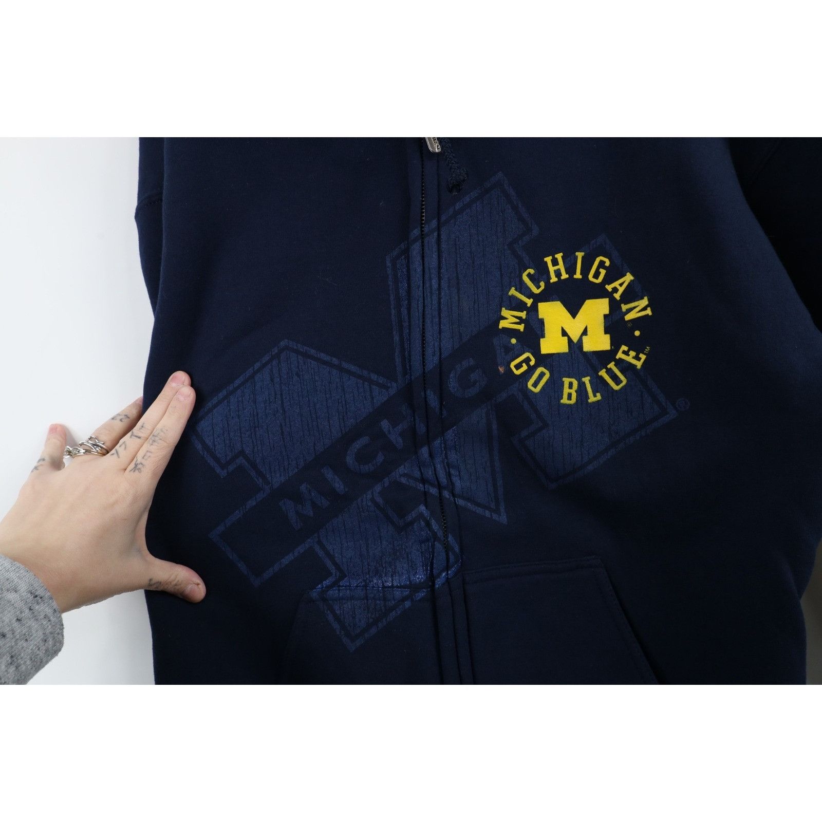Vintage Deadstock Vintage Y2K University of Michigan Full Zip Hoodie Size US L / EU 52-54 / 3 - 8 Thumbnail