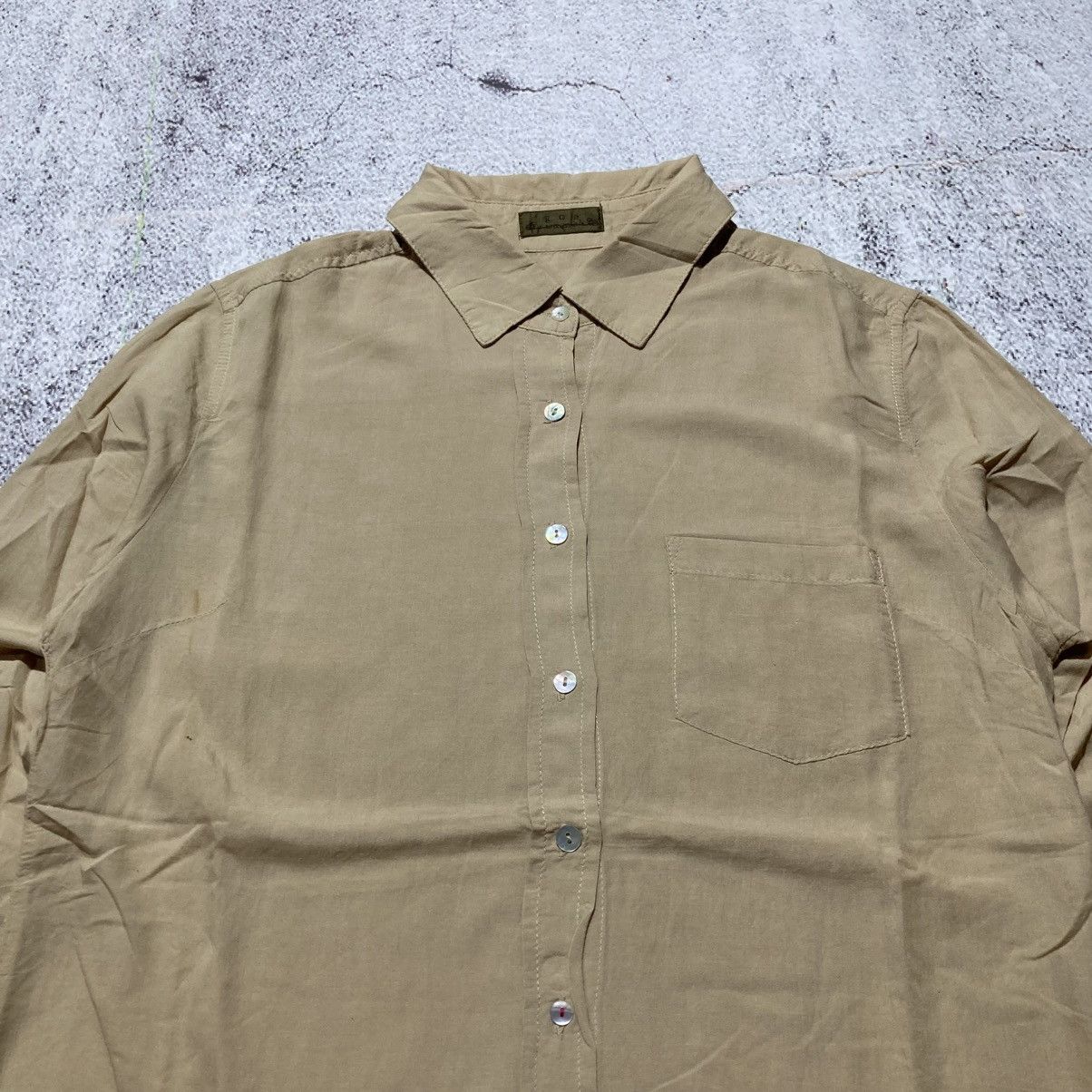 Japanese Brand 2000s GOA Soft Light Weight Shirt Button Up Beige Lgb Size US M / EU 48-50 / 2 - 4 Thumbnail