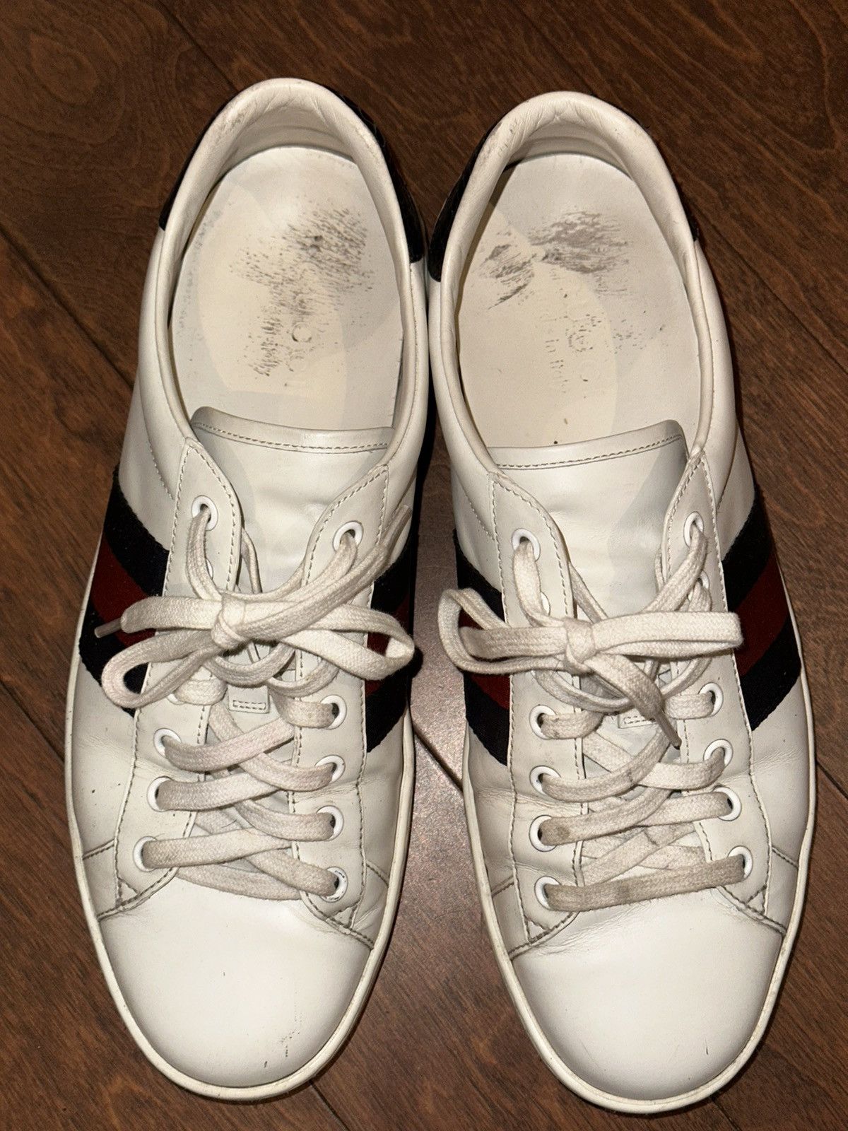 Gucci ACE GUCCI SNEAKERS FULL WHITE LEATHER WITH A TOUCH OF BLUE Size US 9 / EU 42 - 7 Thumbnail