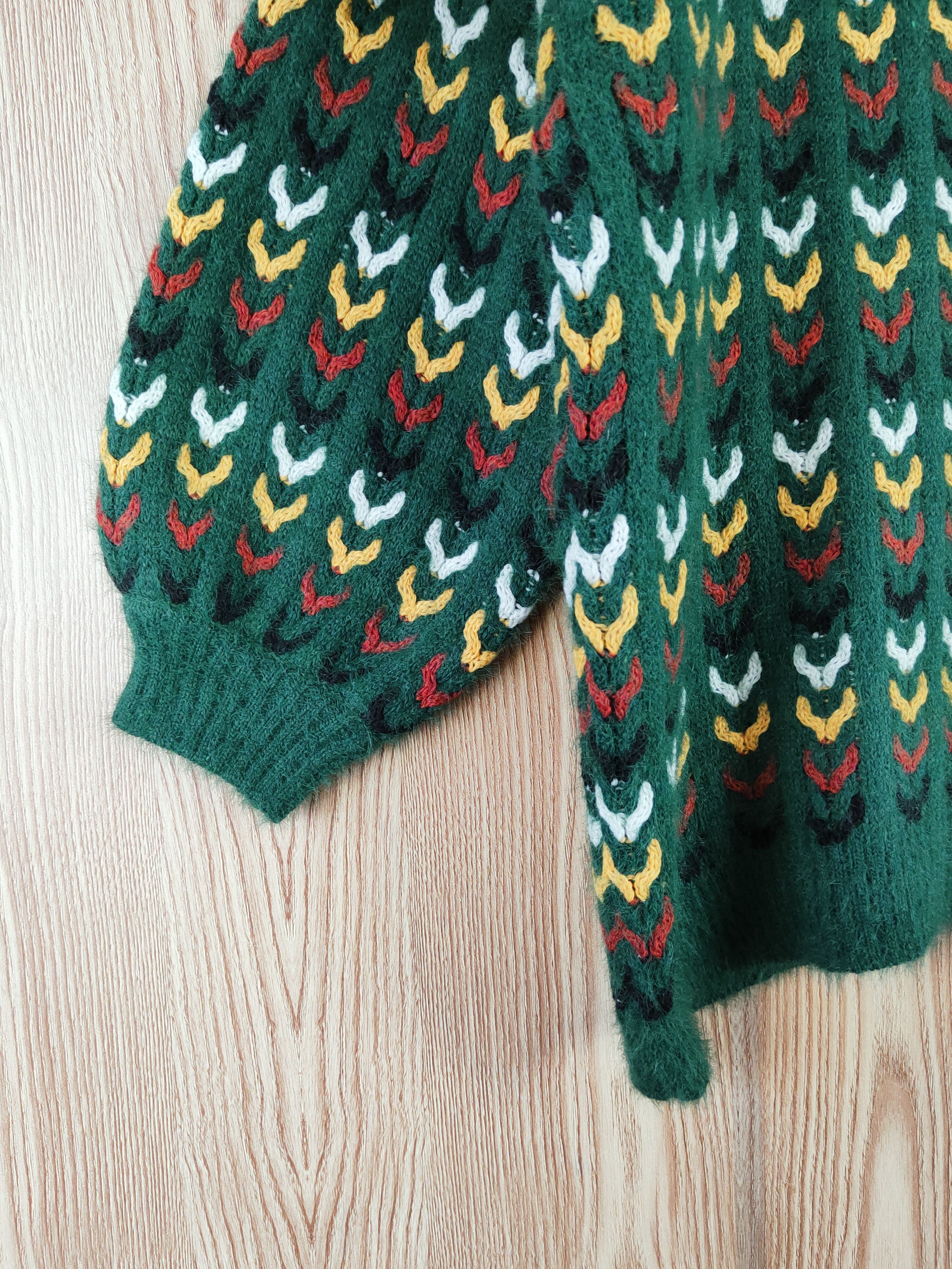 Japanese Brand D Japan art mohair vintage Green Knitwear Sweatshirts #W581 Size US XL / EU 56 / 4 - 4 Thumbnail