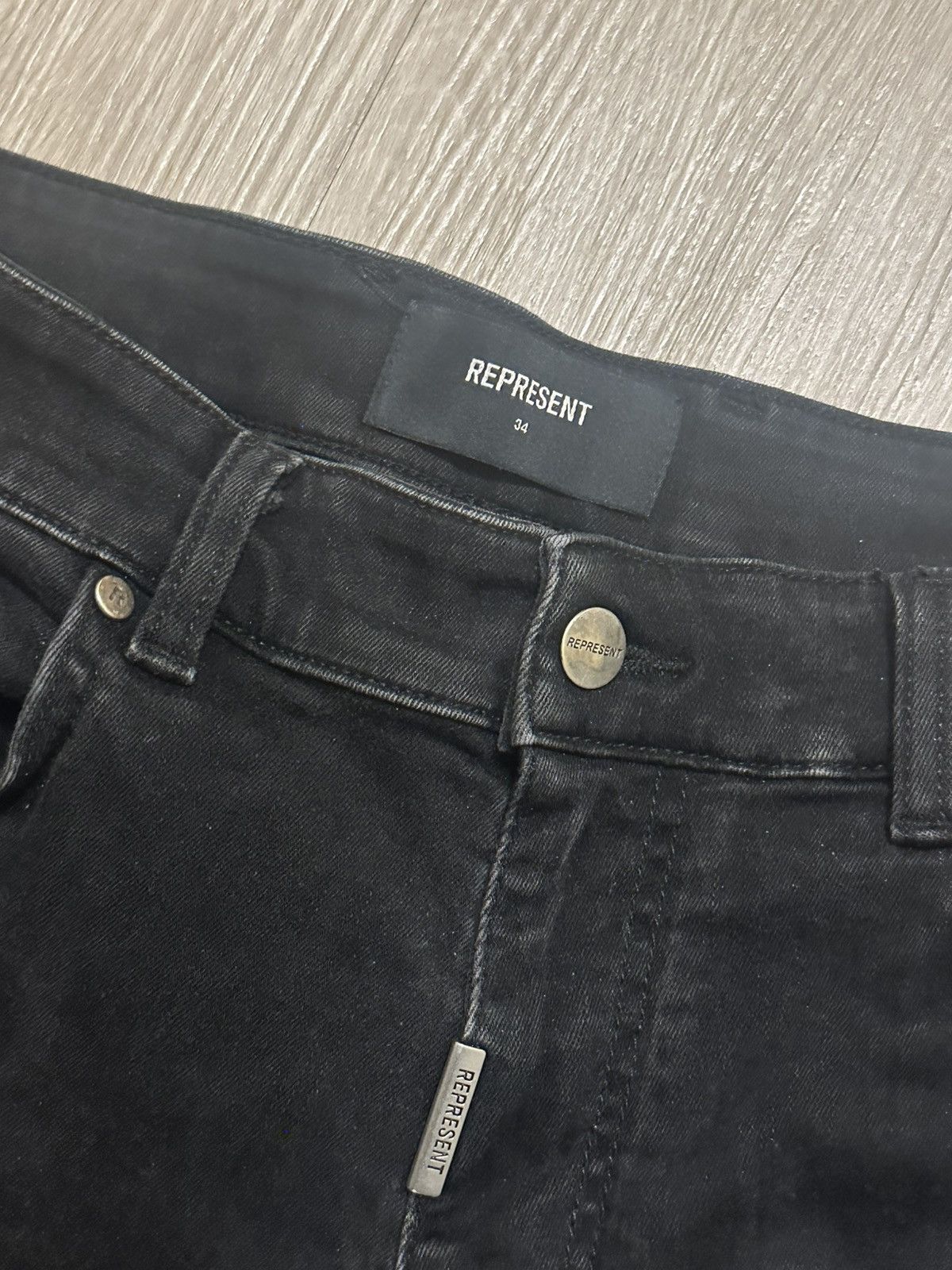 Represent Clo. Represent Distressed Black Denim Jeans Size 34 Size US 34 / EU 50 - 2 Thumbnail