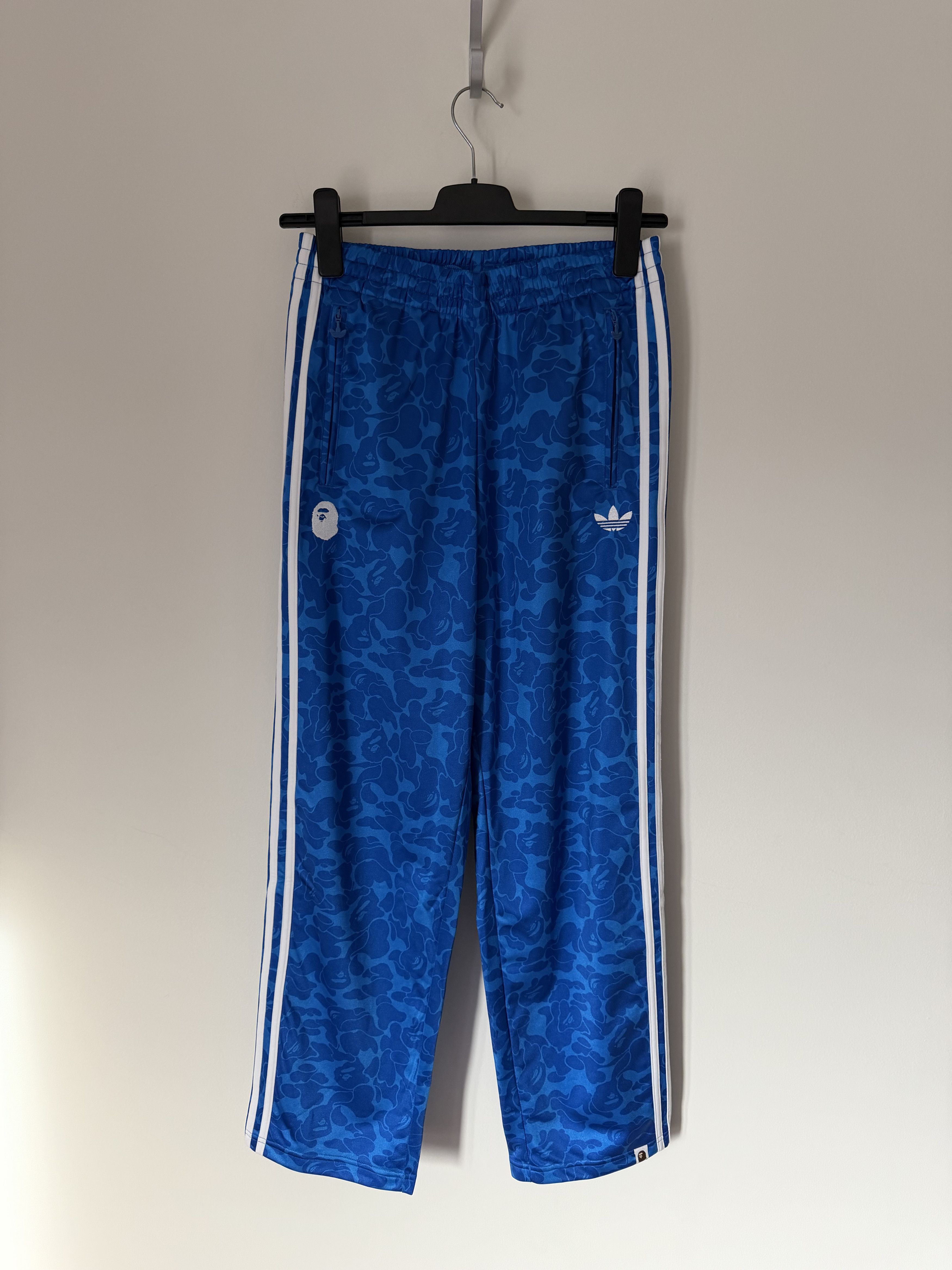 Bape Adidas Firebird Track Pants in Blue Camo