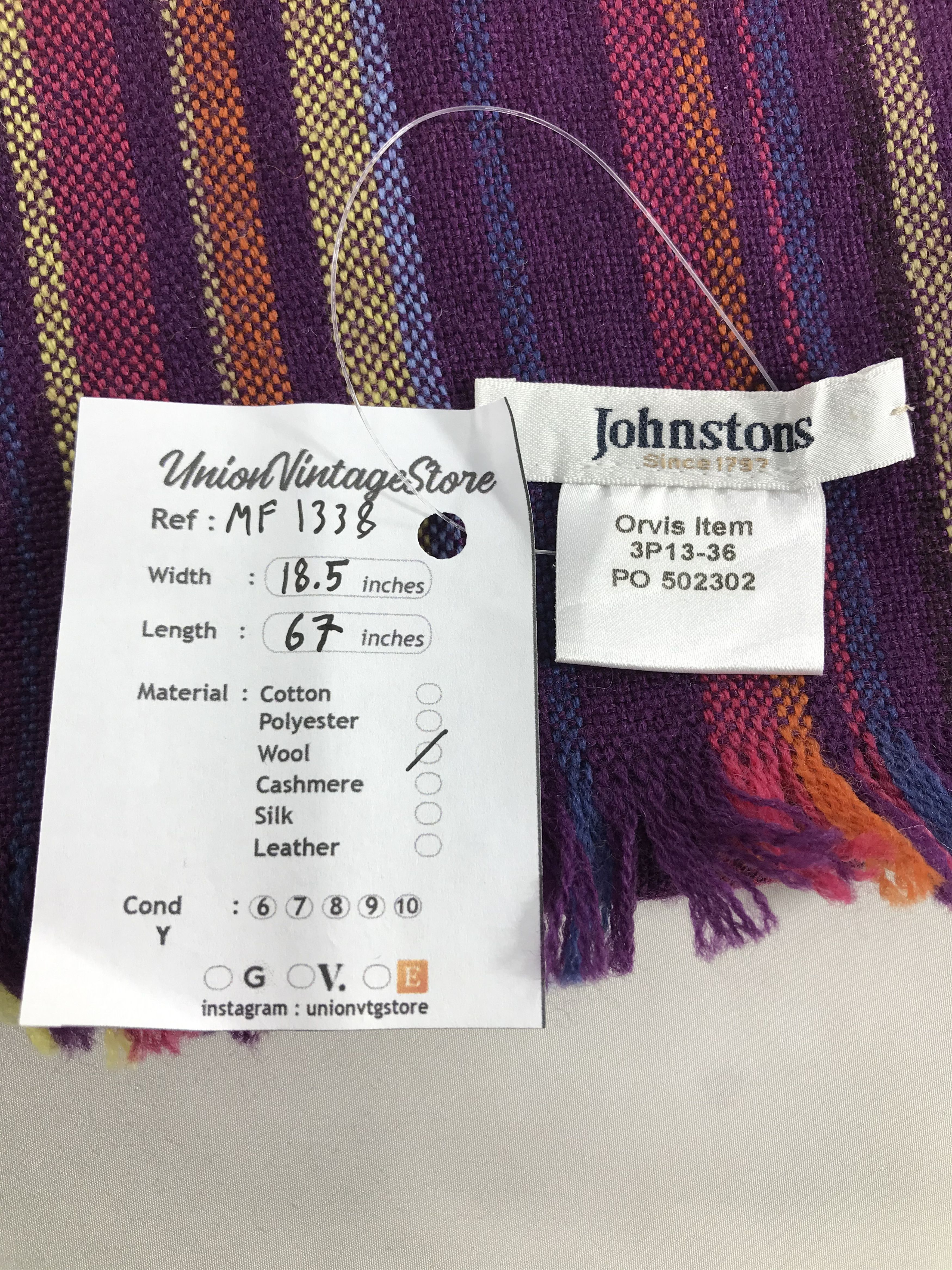 Johnstons Of Elgin Vintage Johnstons Scarf/Muffler/Neckwear MF1338 Size ONE SIZE - 3 Thumbnail