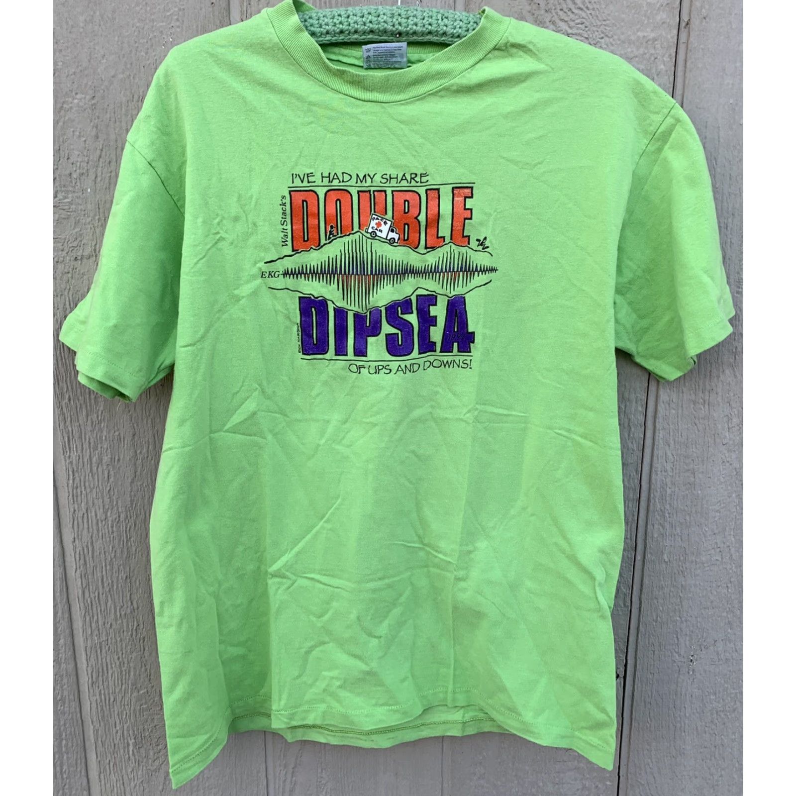 Hanes VINTAGE Hanes Beefy-T T-Shirt Men 90s 1990s Walt Stacks Double Dipsea 1992 Green Short Sleeve Crew Neck Size L Graphic Print Size US L / EU 52-54 / 3 - 3 Thumbnail