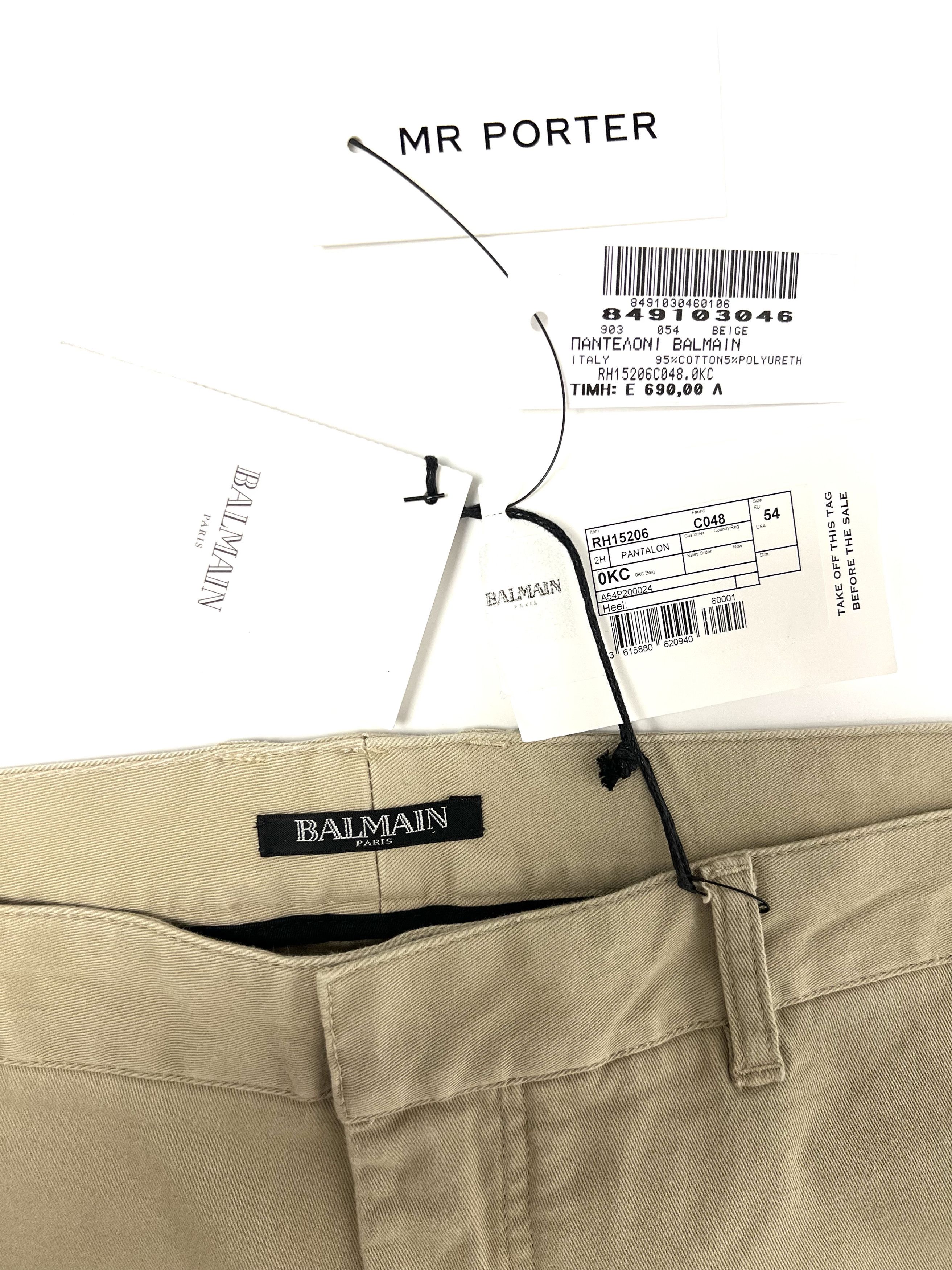 Balmain 690€ BALMAIN PARIS COTTON BLEND CASUAL PANTS MADE IN ITALY Size US 38 / EU 54 - 5 Thumbnail