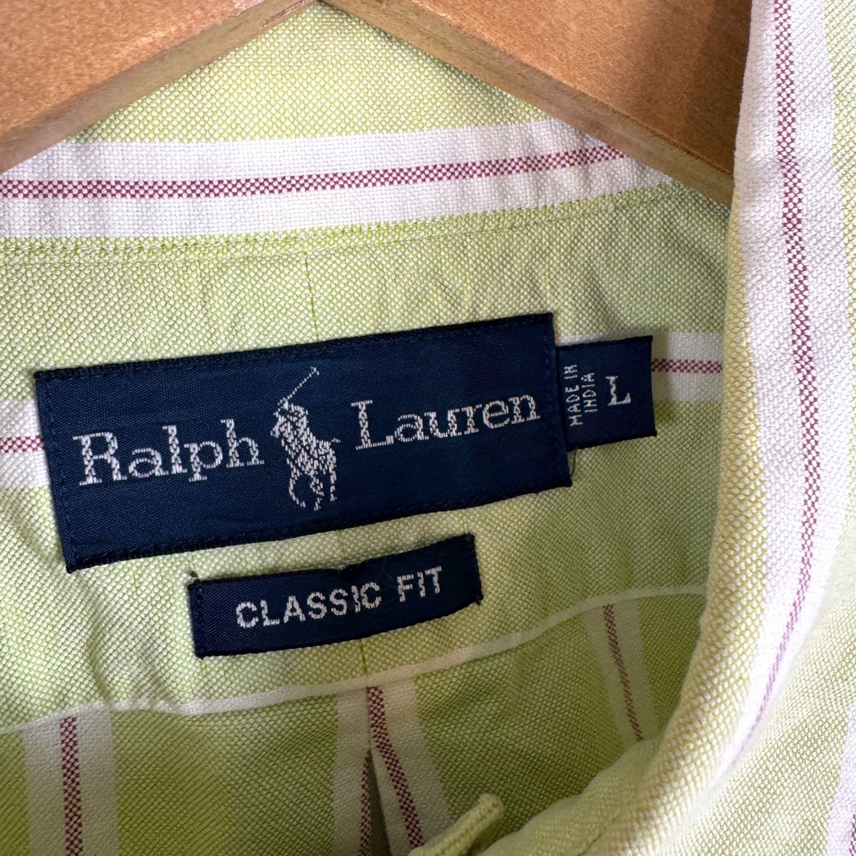 Ralph Lauren Ralph Lauren Men's Large Classic Fit Long Sleeve Button-Up Green Pink Striped Shirt Size US L / EU 52-54 / 3 - 5 Thumbnail
