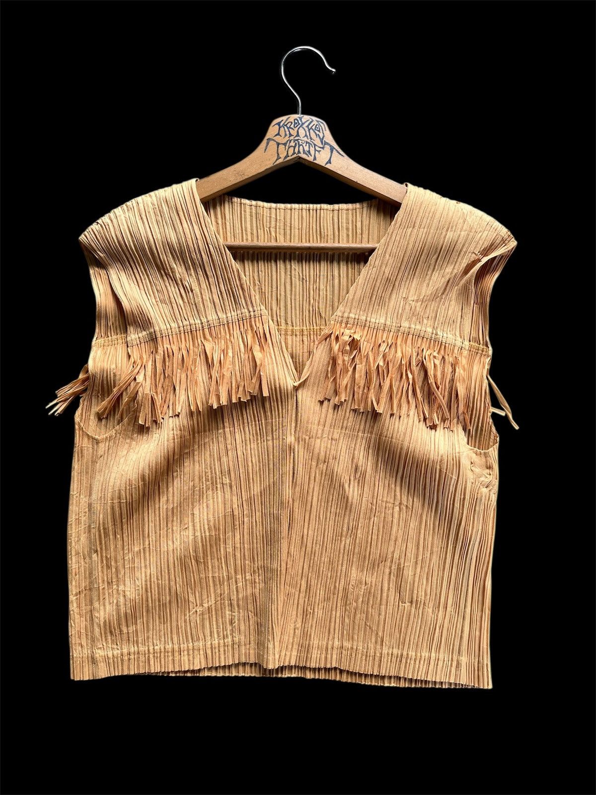 Pleats Please Issey Miyake PLEATS PLEASE Issey Miyake Fringe PP91 Wrinkles Vest Japan Size US M / EU 48-50 / 2 - 2 Thumbnail