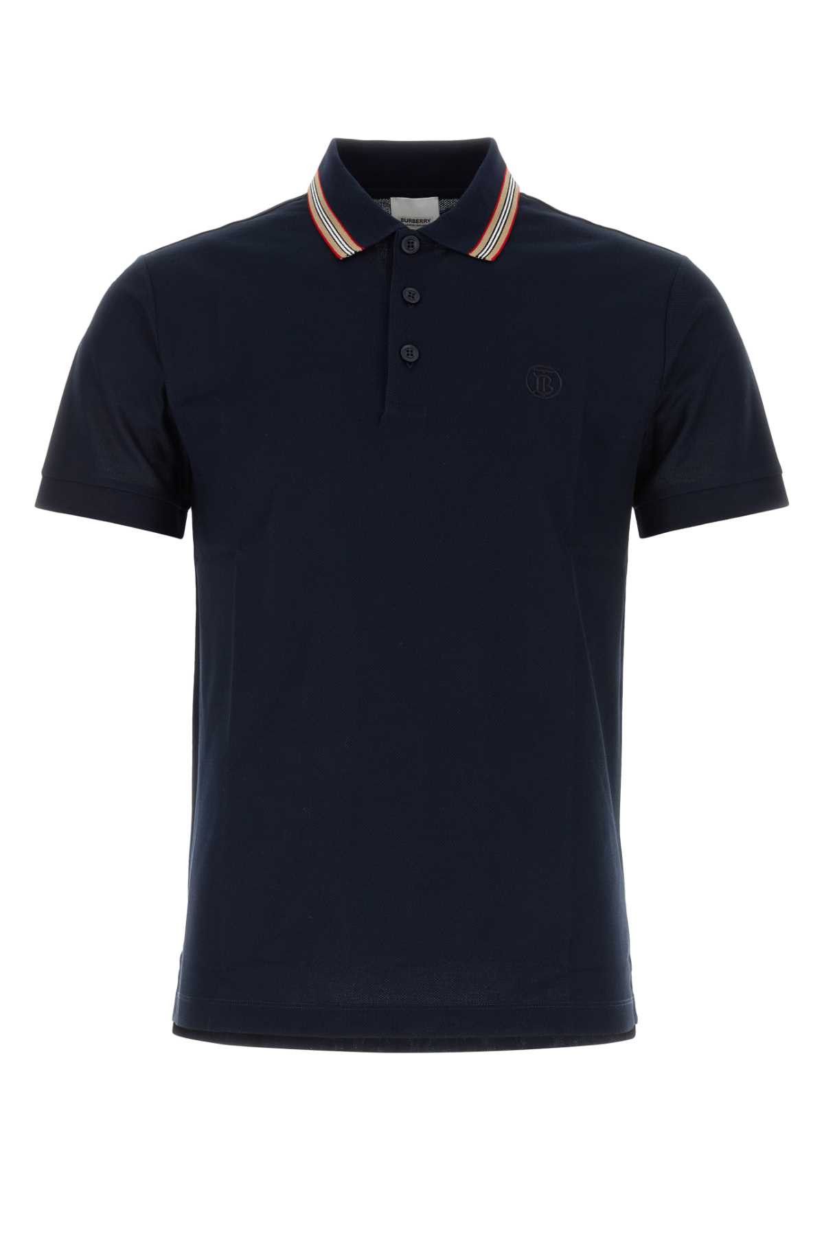 image of Burberry Midnight Blue Piquet Polo Shirt, Men's (Size Small)