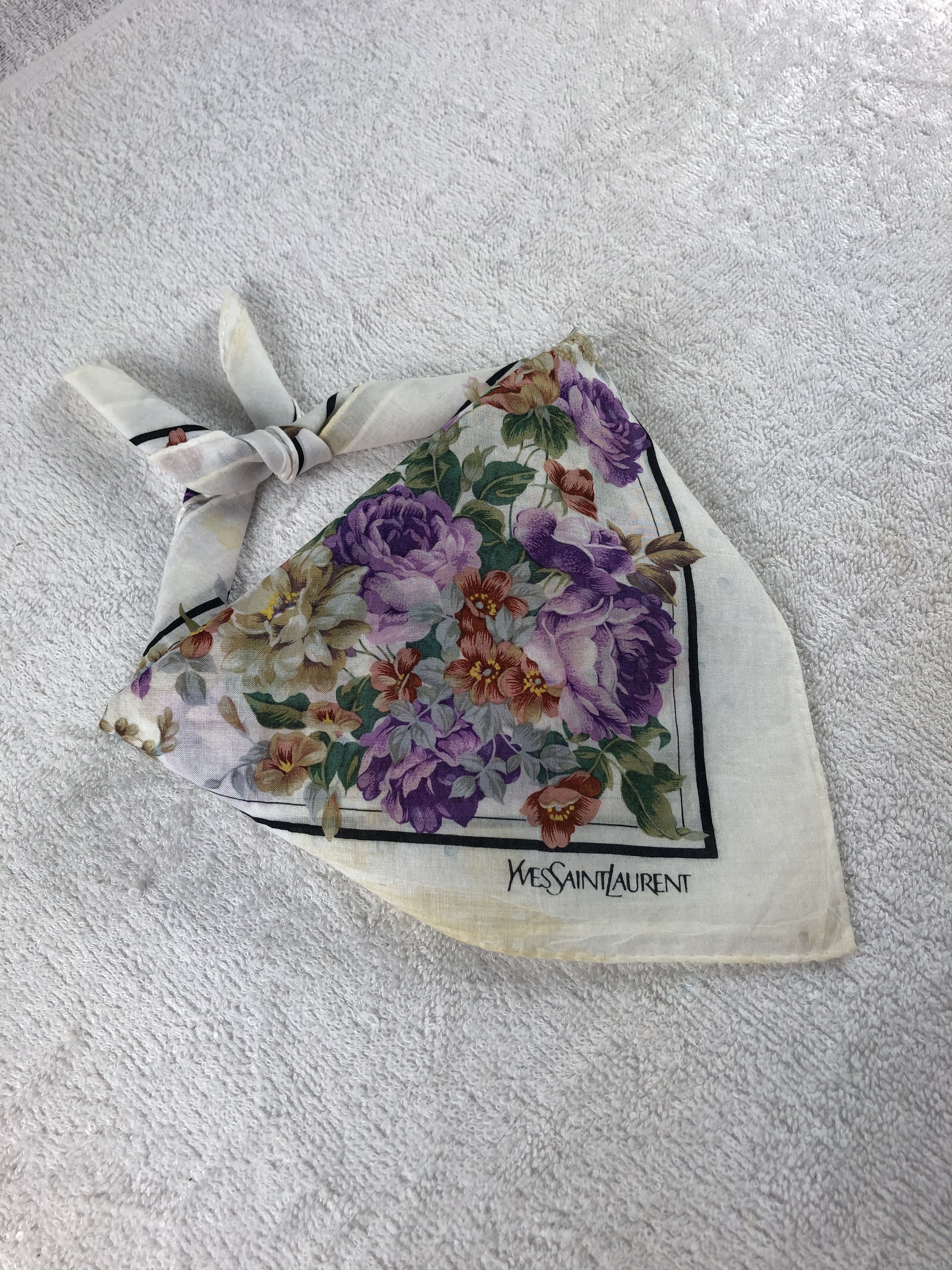 Vintage × Yves Saint Laurent Yves Saint Laurent Handkerchief / Bandana / Neckerchief Size ONE SIZE - 1 Thumbnail